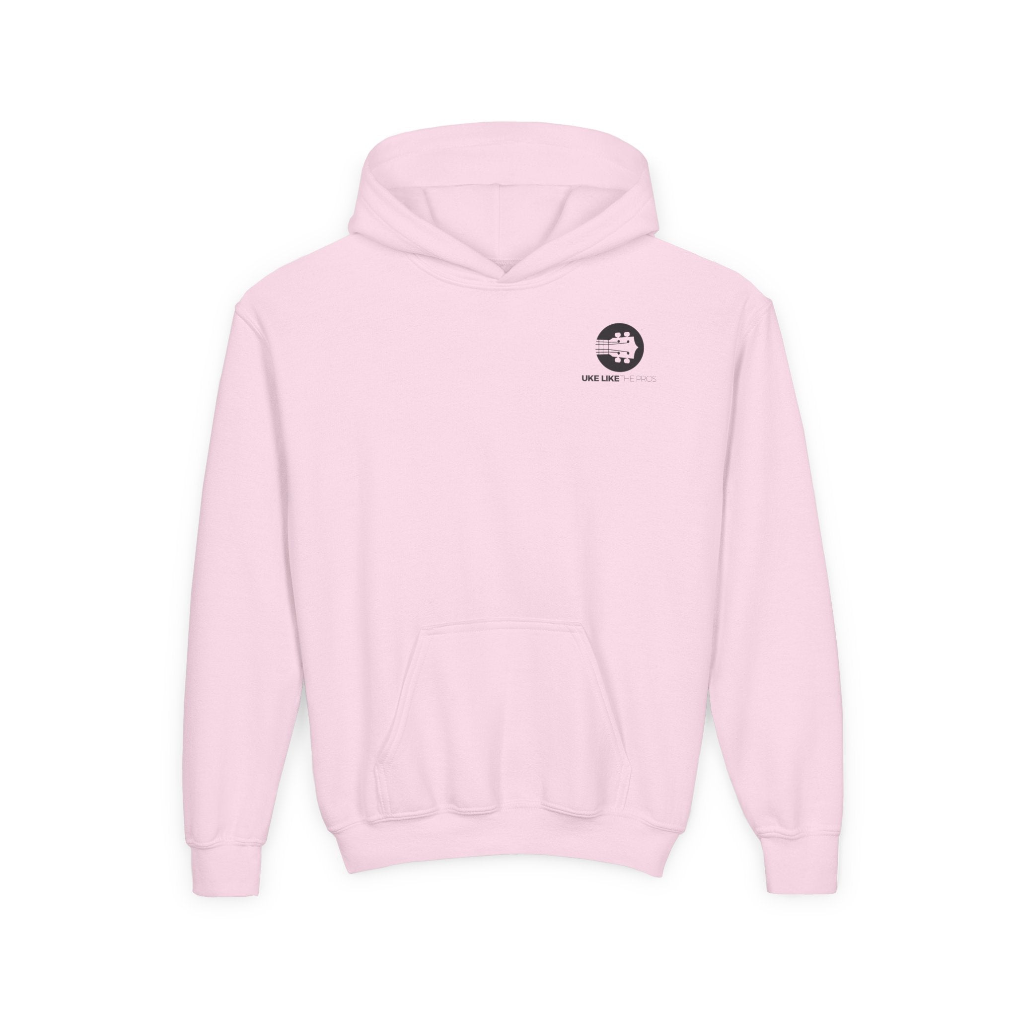 Uke Like The Pros Youth Hoodie — Black Logo