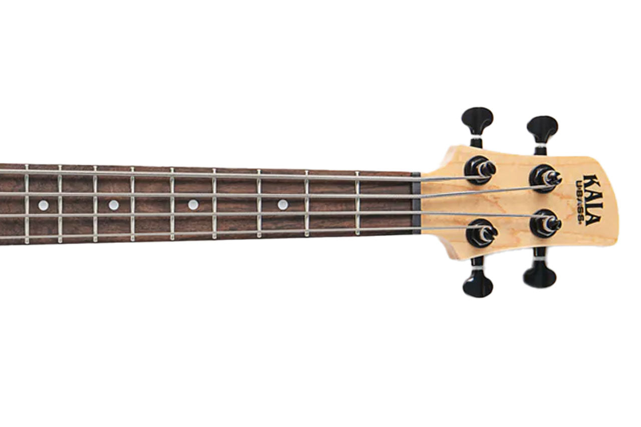 Kala UBASS-SB-BK-TRT-FS Jet Black Solid Body Fretted U•BASS w/ Tortoiseshell Pickguard