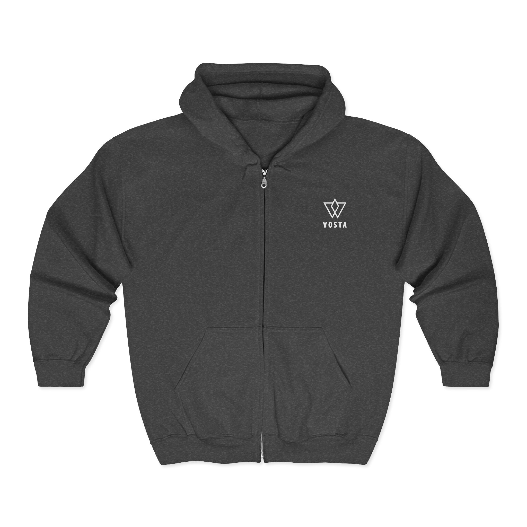 Vosta Zip Up Hoodie - White Logo