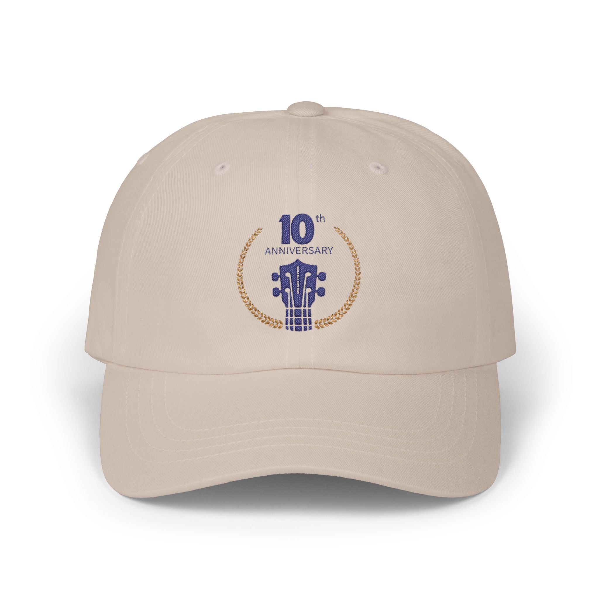 Uke Like The Pros 10th Anniversary Embroidered Dad Cap - Stone