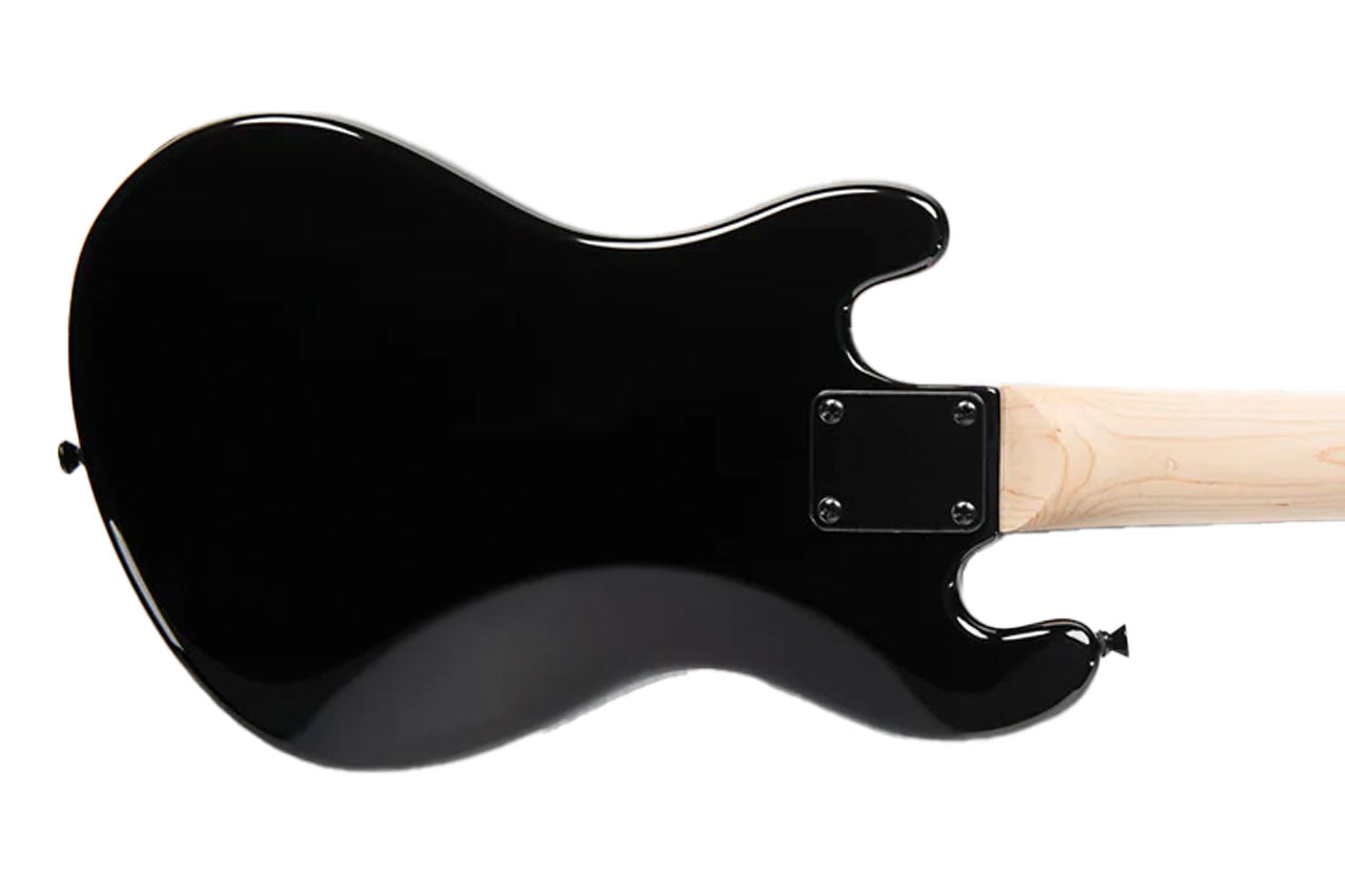 Kala UBASS-SB-BK-TRT-FS Jet Black Solid Body Fretted U•BASS w/ Tortoiseshell Pickguard