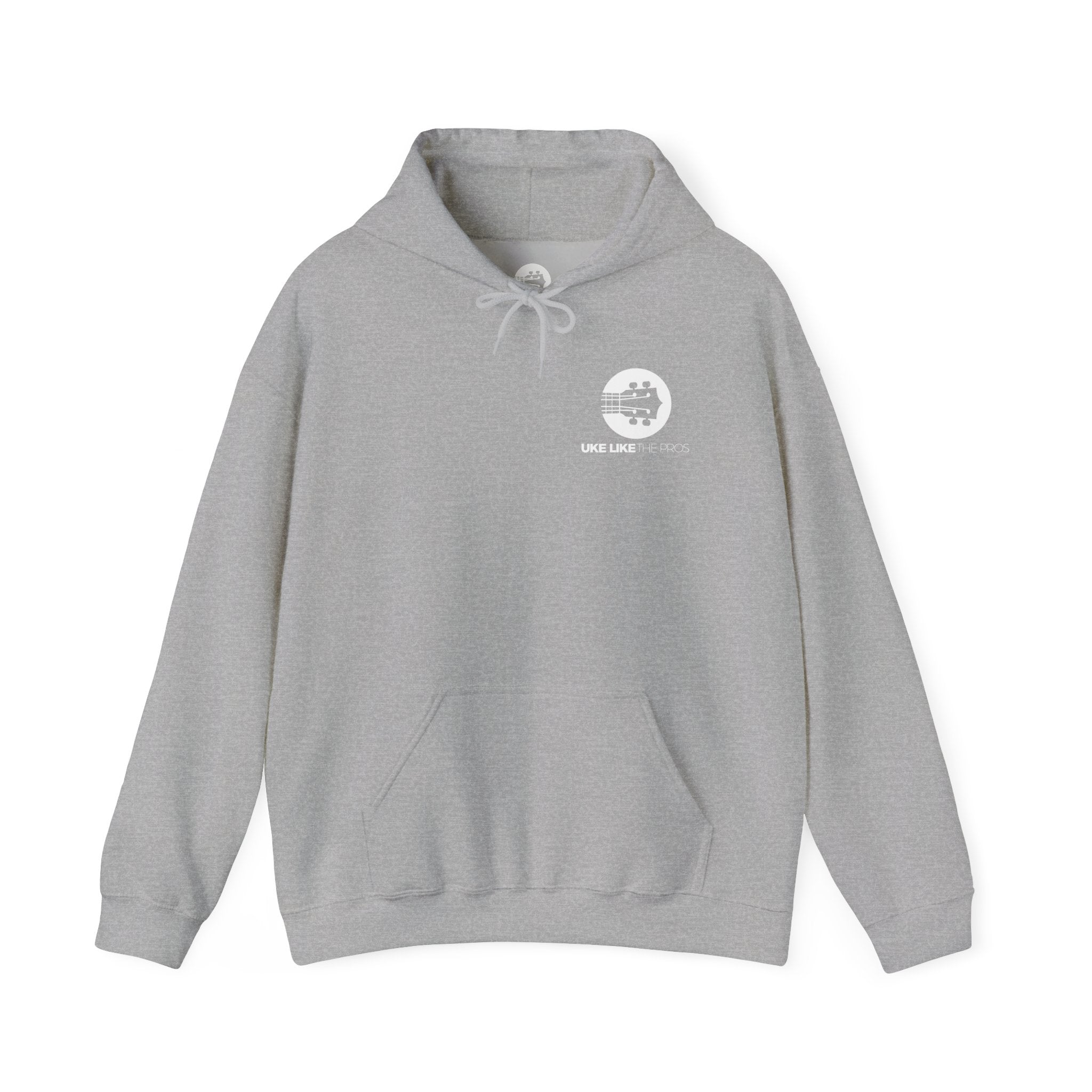 Uke Like The Pros Hoodie - White Logo Pullover