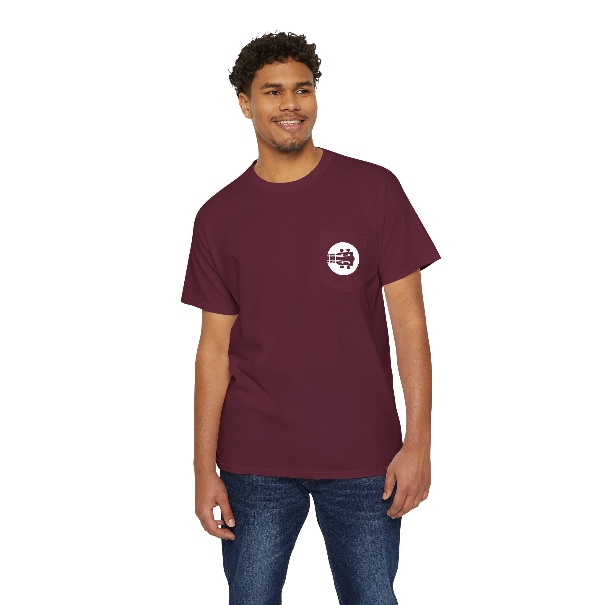 Uke Like The Pros T-Shirt - Small White Chest Logo