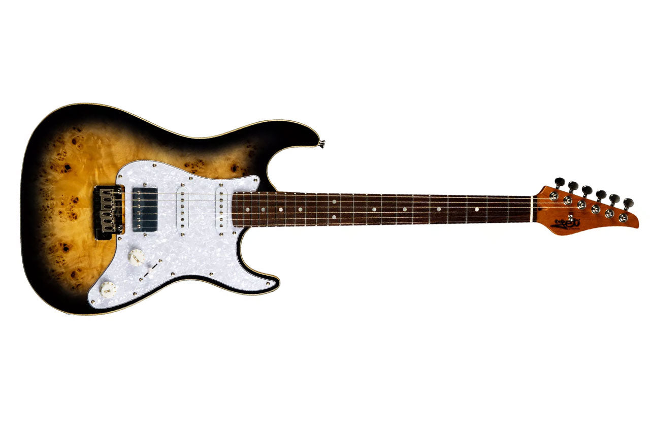Jet JS-450 QTBR Transparent Brown Stratocaster Electric Guitar