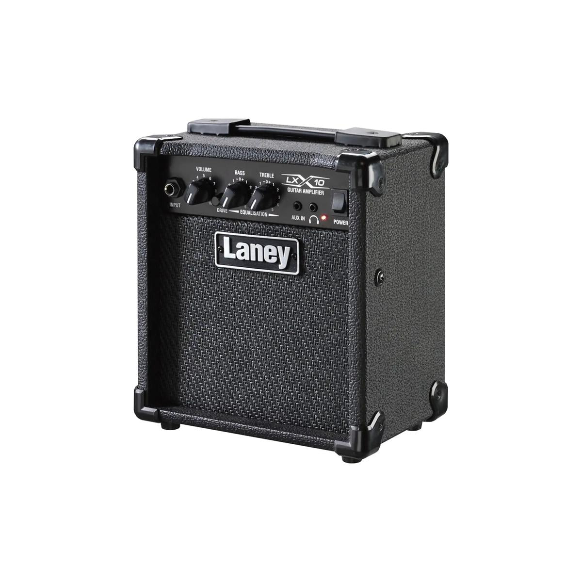 Laney LX10 black 10W combo amp, angled view from the right