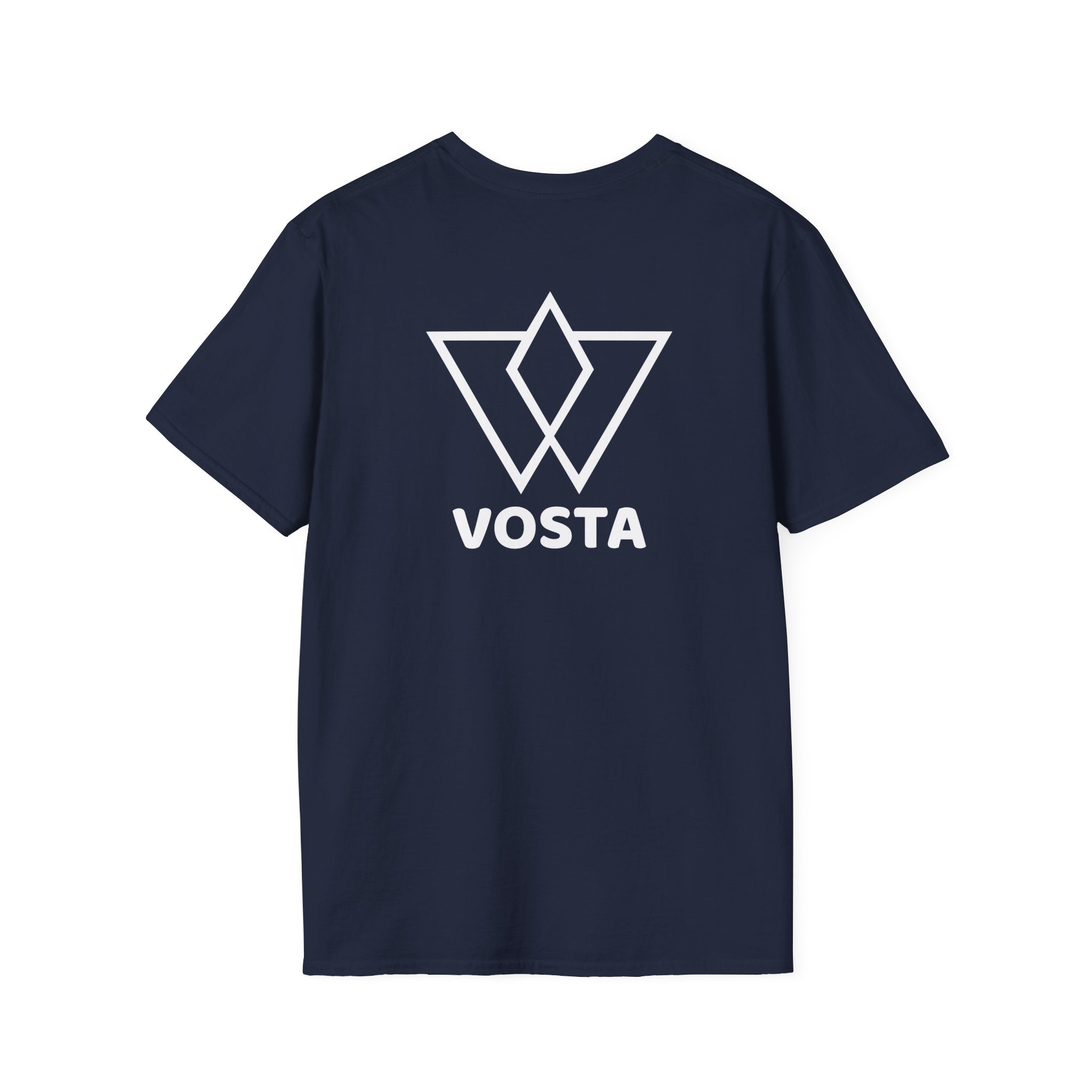 Vosta Black T-Shirt - Minimalist White Logo Tee
