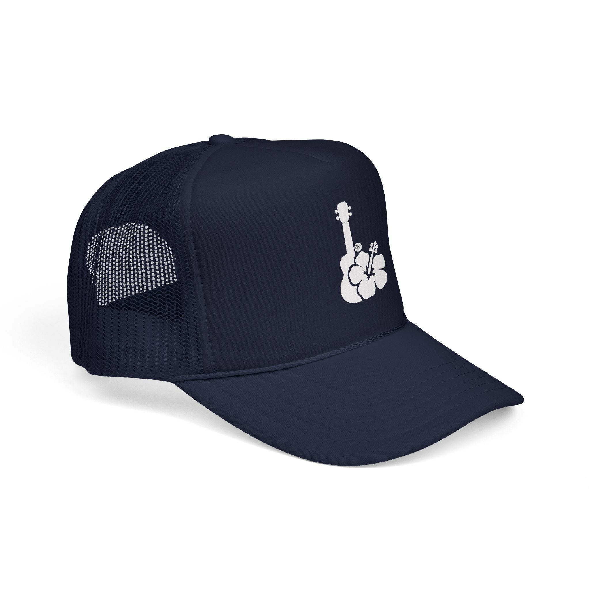 Ukulele Musician Foam Trucker Hat - Hibiscus