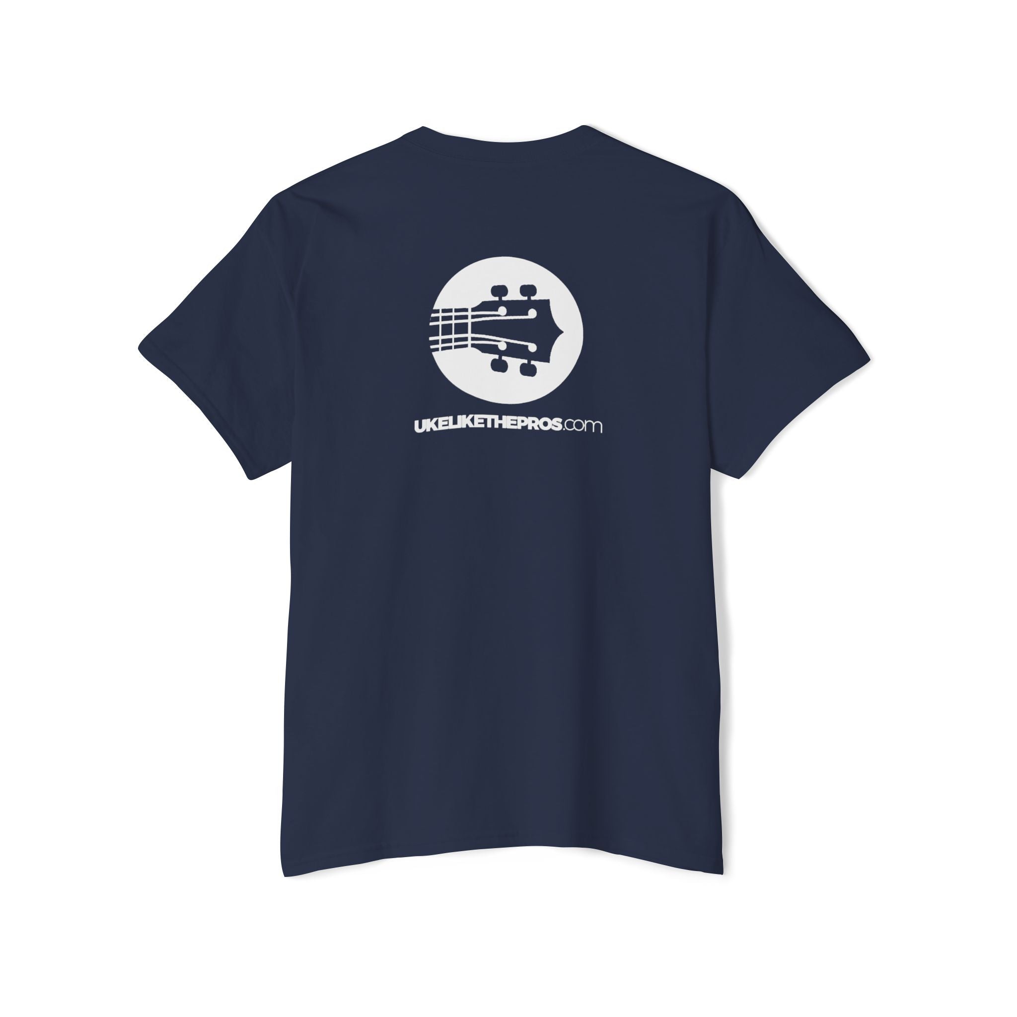 Uke Like The Pros T-Shirt - Small White Chest Logo