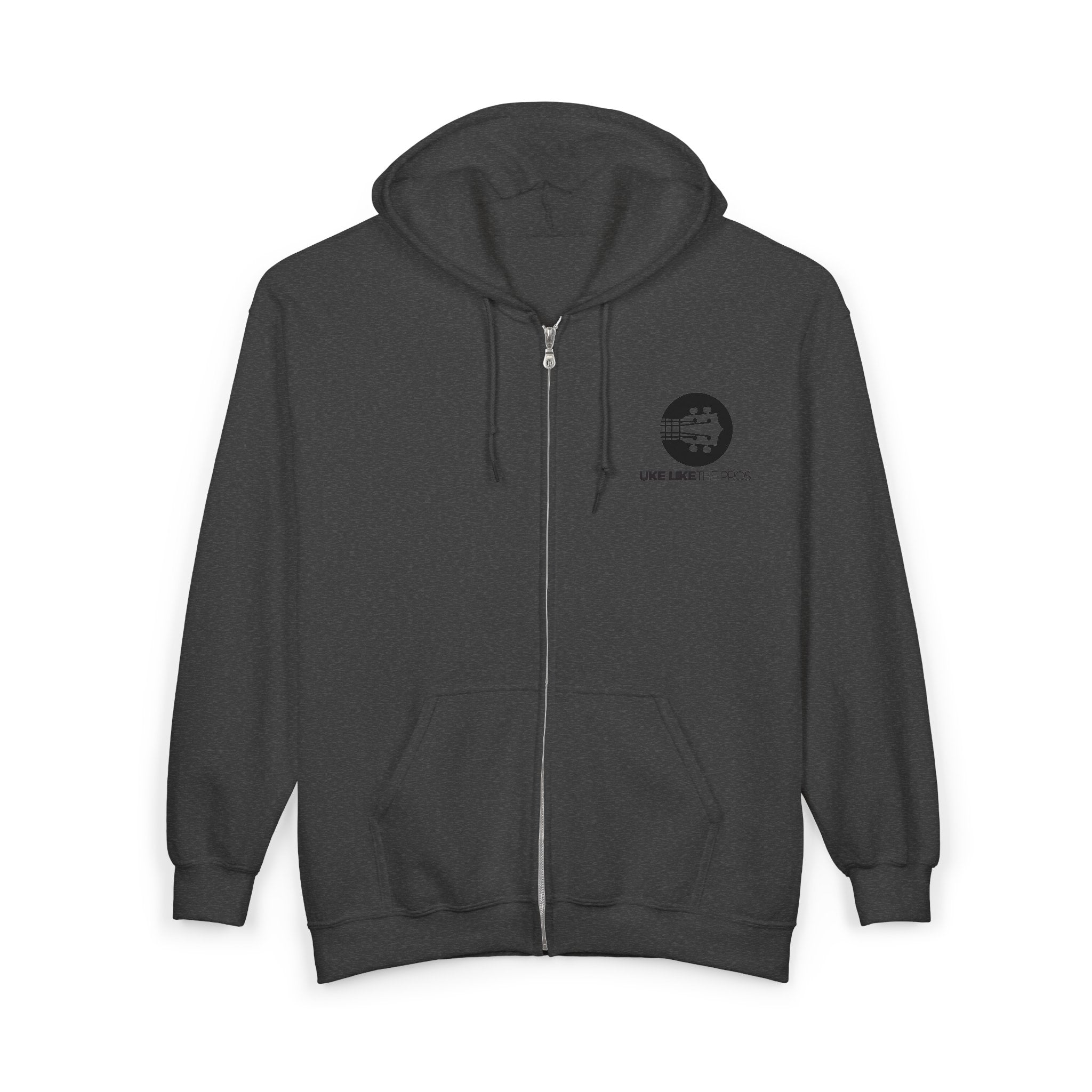 Uke Like The Pros Zip Up Hoodie - Black Logo