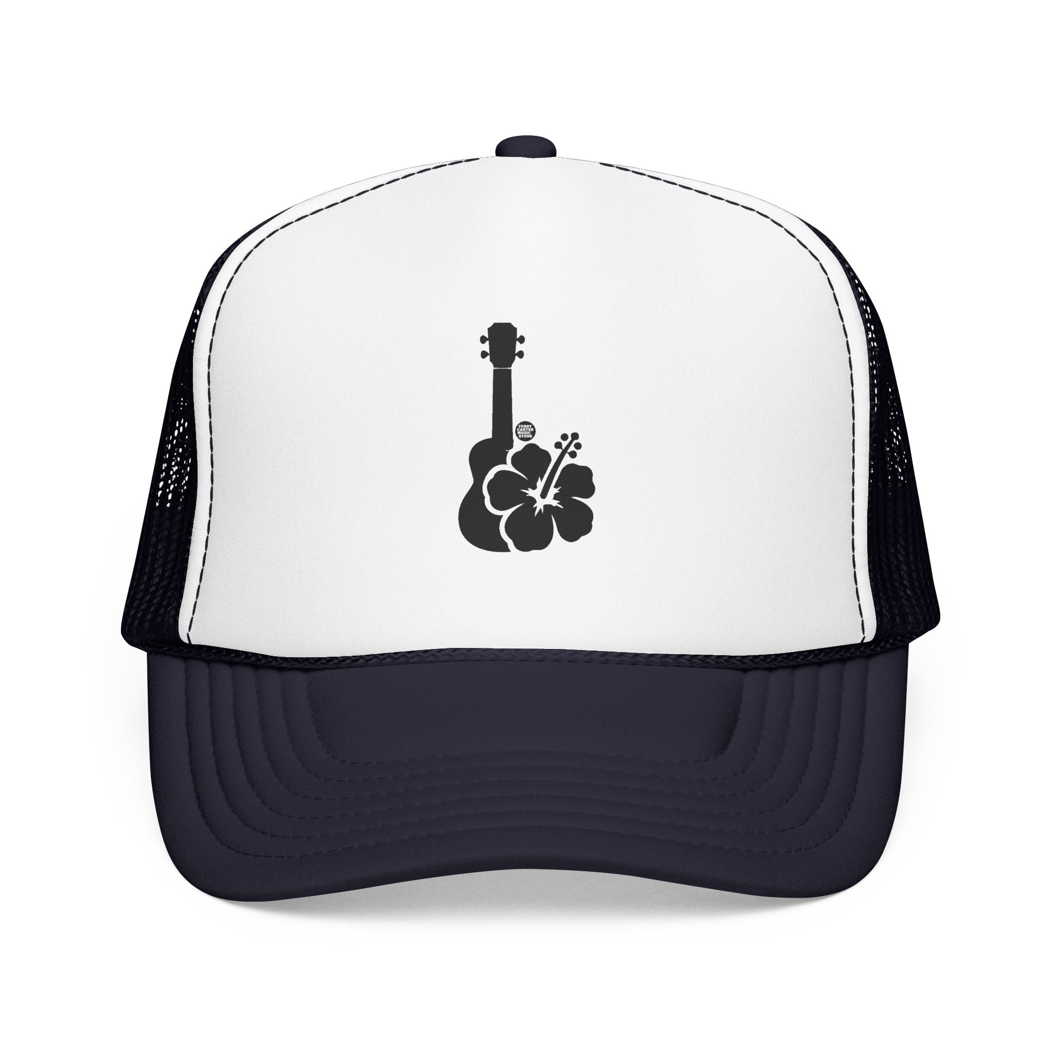 Ukulele Musician Foam Trucker Hat - Hibiscus