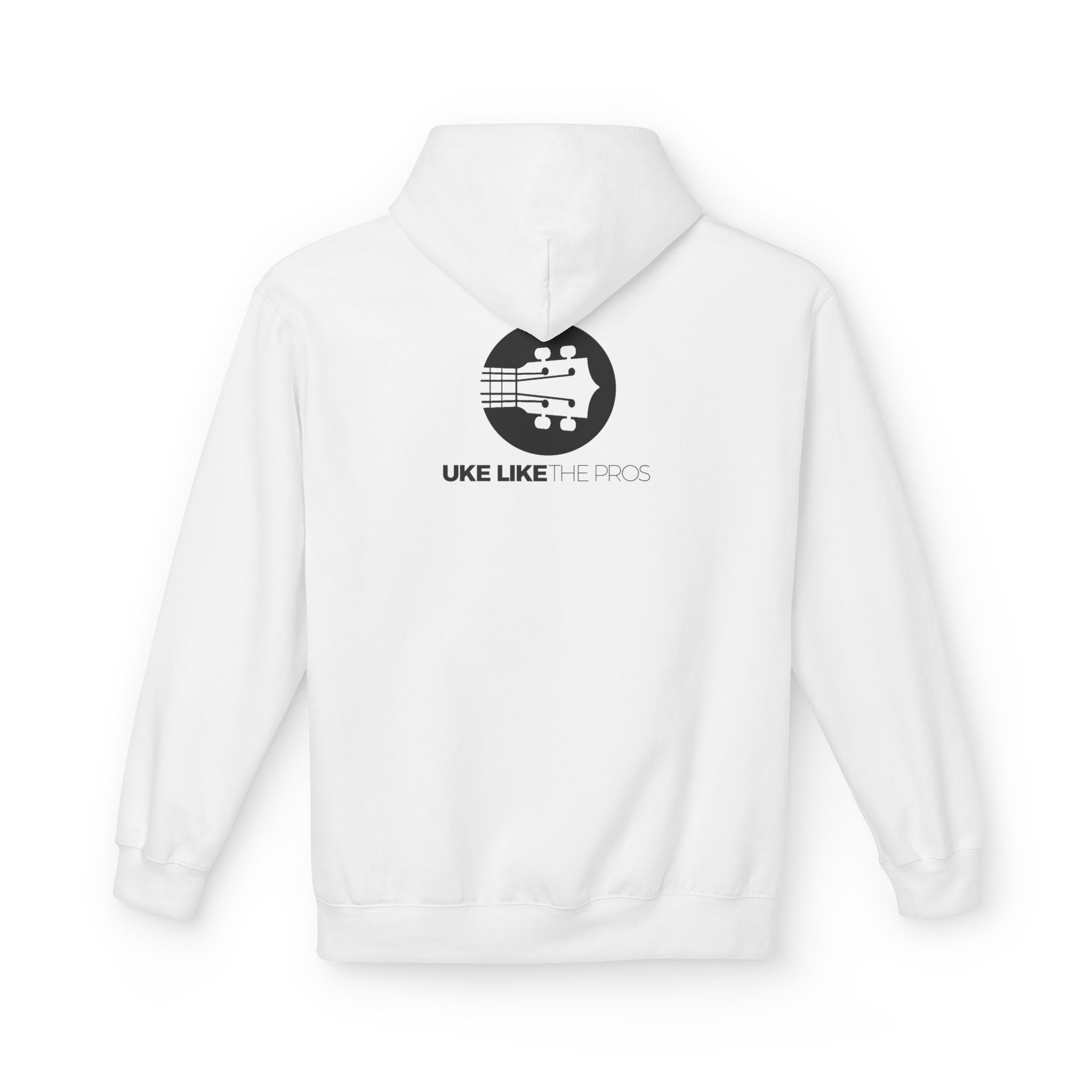 Uke Like The Pros Unisex Fleece Hoodie - Black Logo