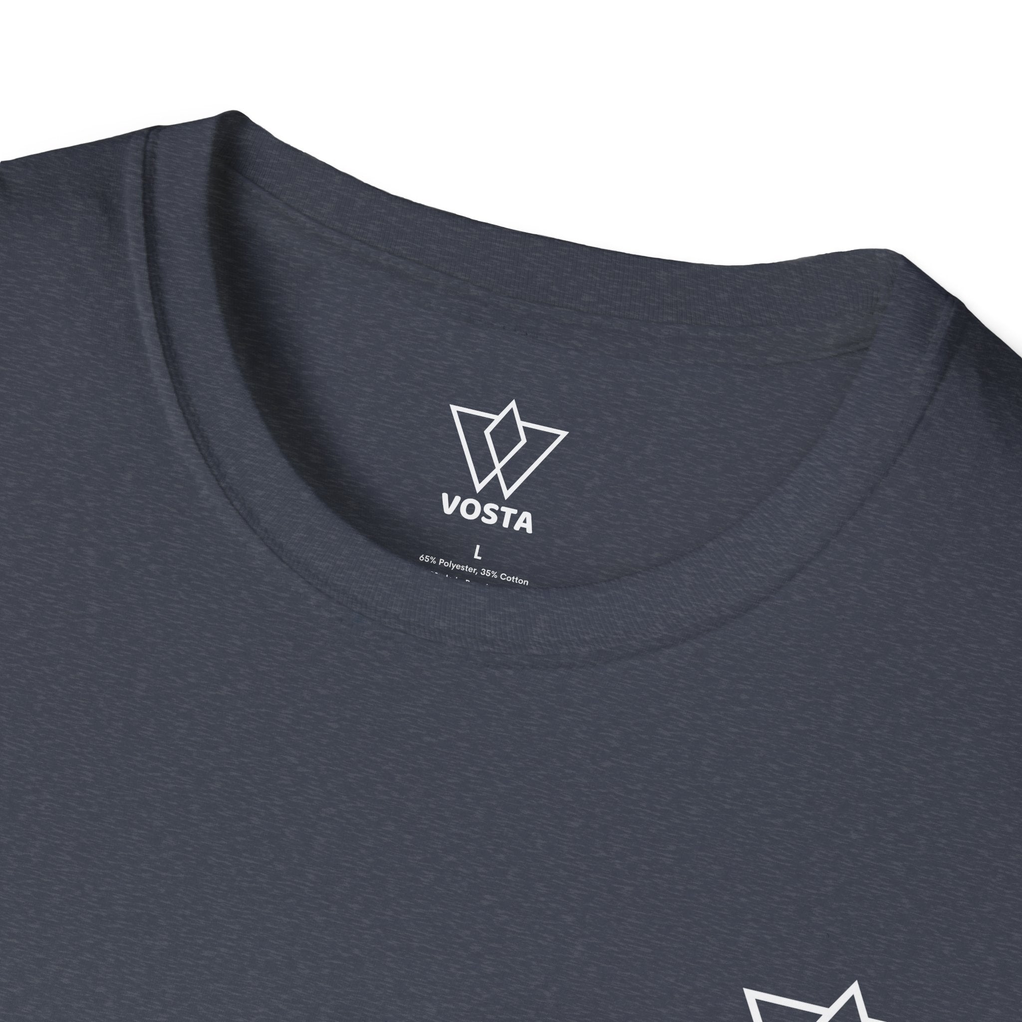 Vosta Black T-Shirt - Minimalist White Logo Tee