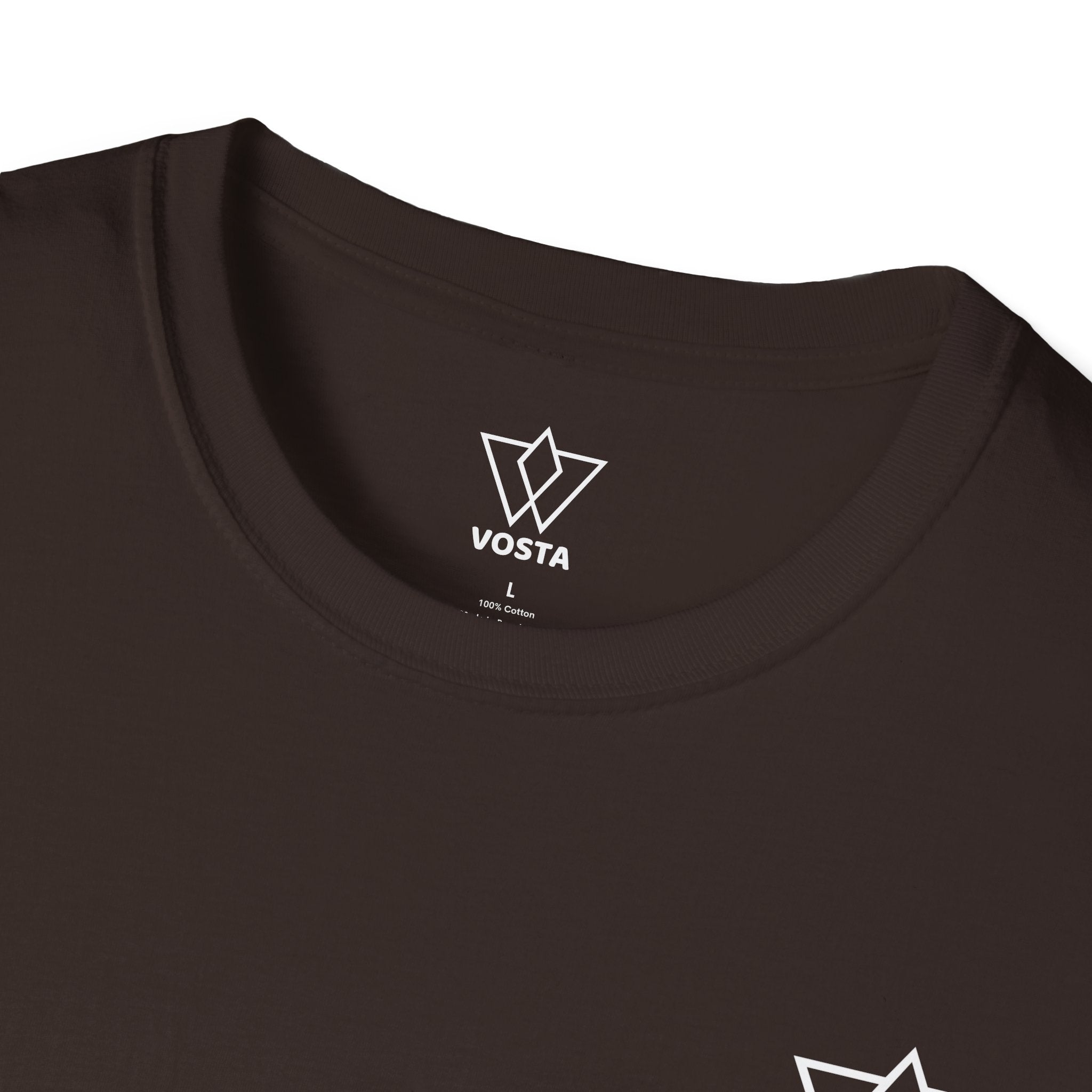 Vosta Black T-Shirt - Minimalist White Logo Tee