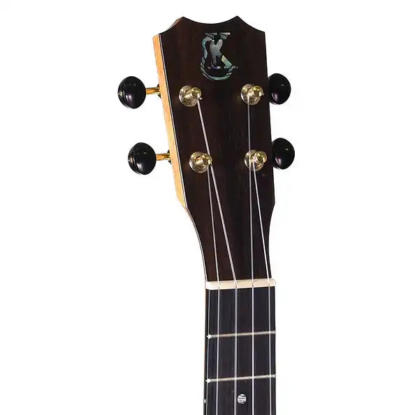 Example photo: an earlier Kanile'a ISL Natural tenor, serial 28792, Crown headstock with Paua abalone logo and gold tuners
