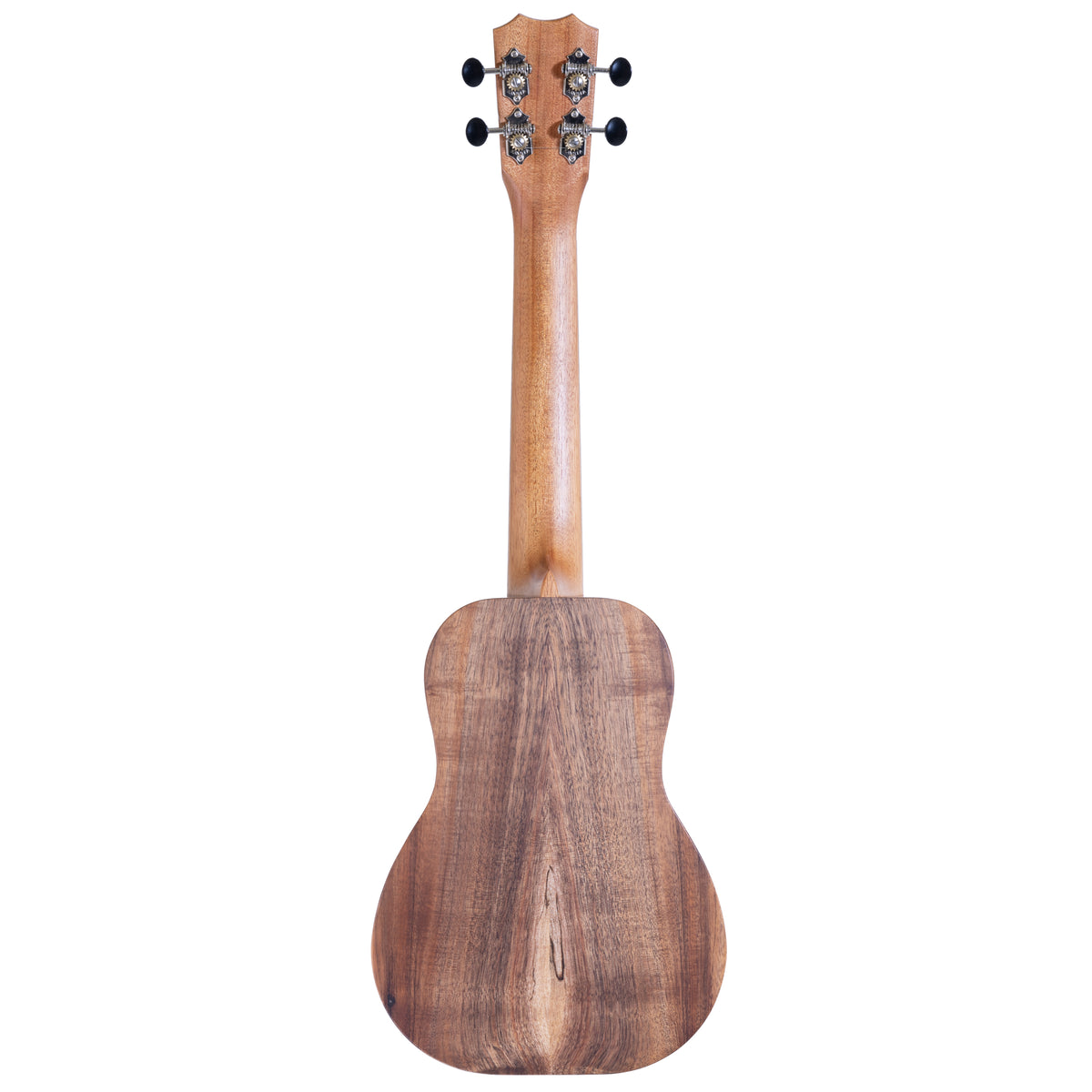Kanile'a D-1 Natural Koa Concert Ukulele, serial 30095: full back view with the mahogany neck