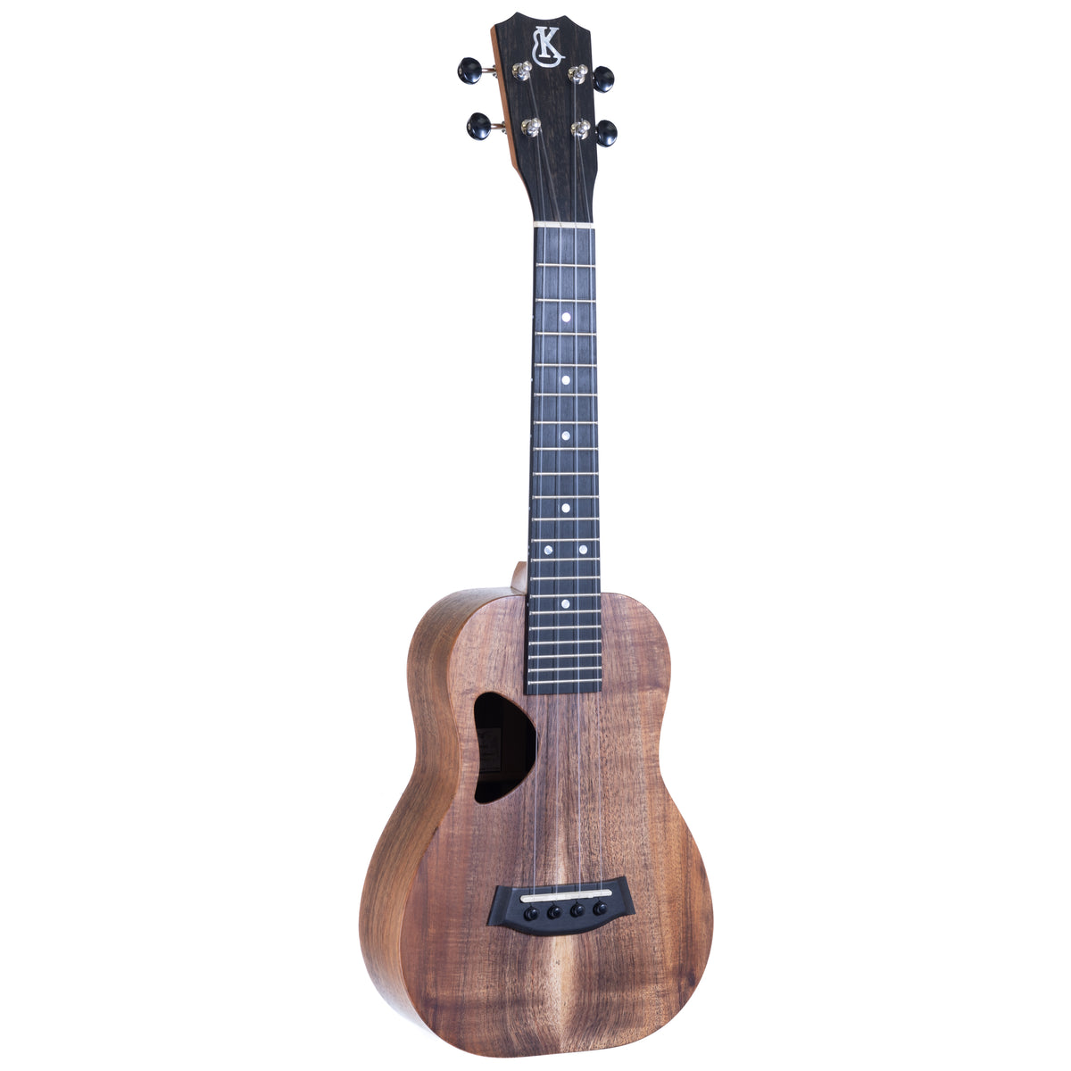Kanile'a D-1 Natural Koa Concert Ukulele, serial 30095: angled full front view