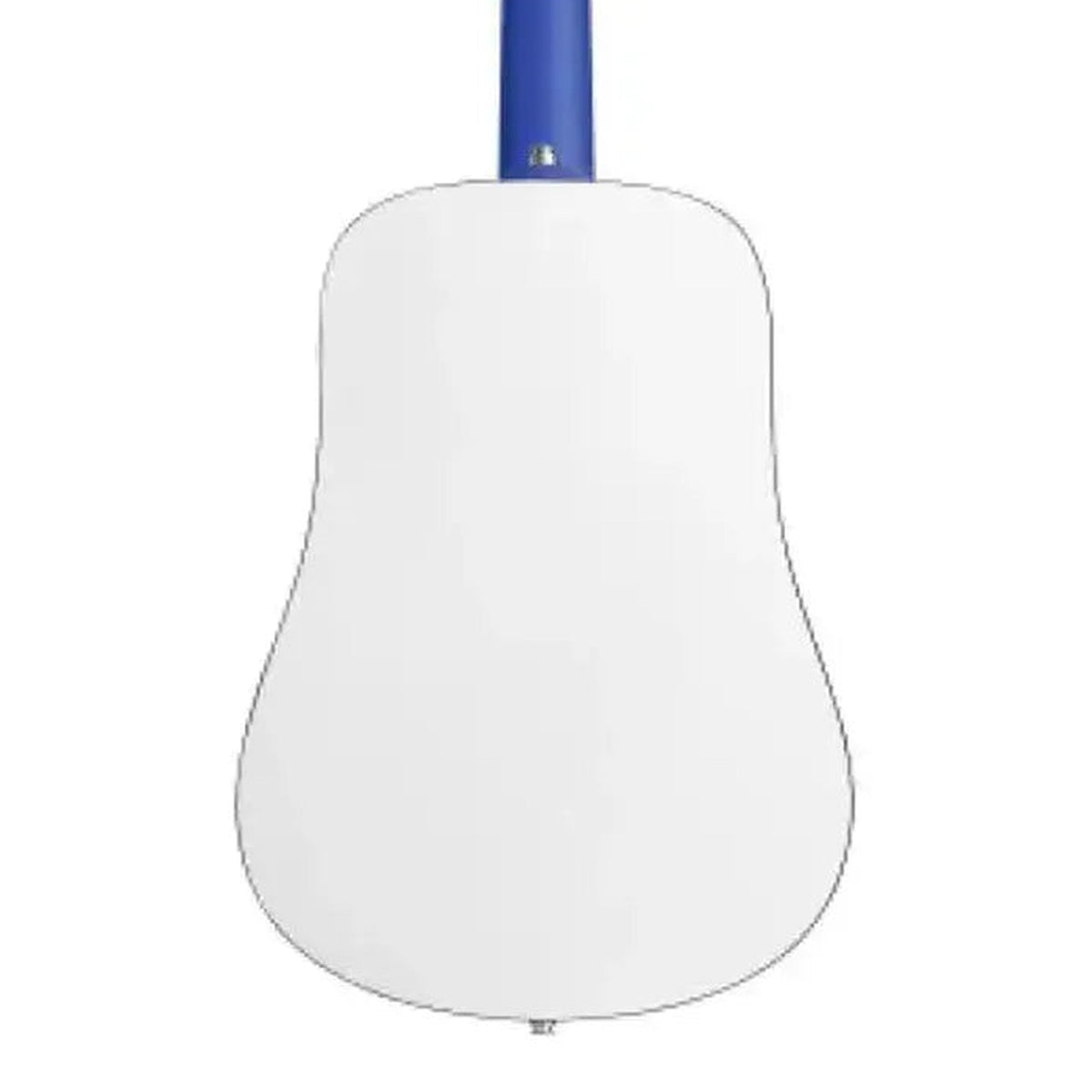 Body back of the LAVA ME PLAY 36" HPL Acoustic-Electric Guitar - Deep Blue/Frost White, with the base of the neck