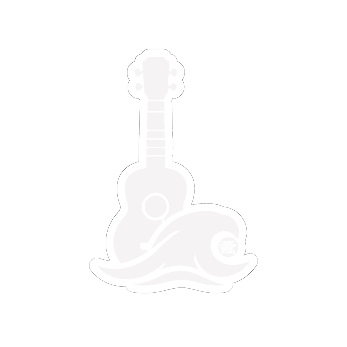 Ukulele Musician Sticker - White Kiss-Cut Vinyl Decal