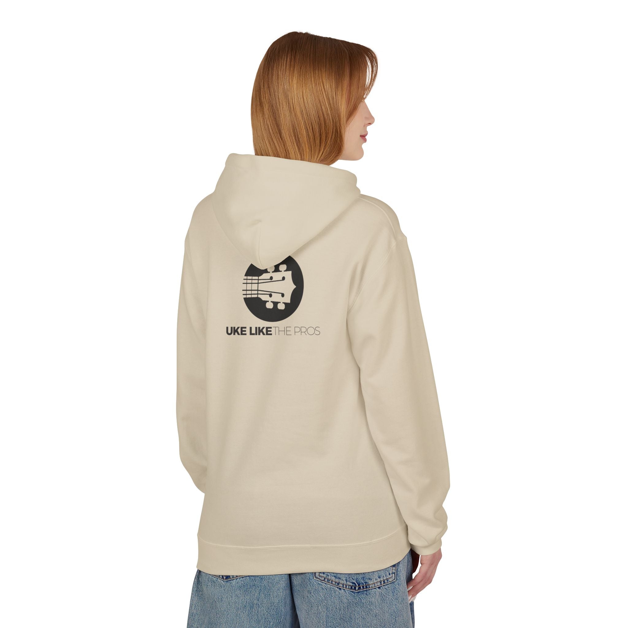 Uke Like The Pros Unisex Fleece Hoodie - Black Logo