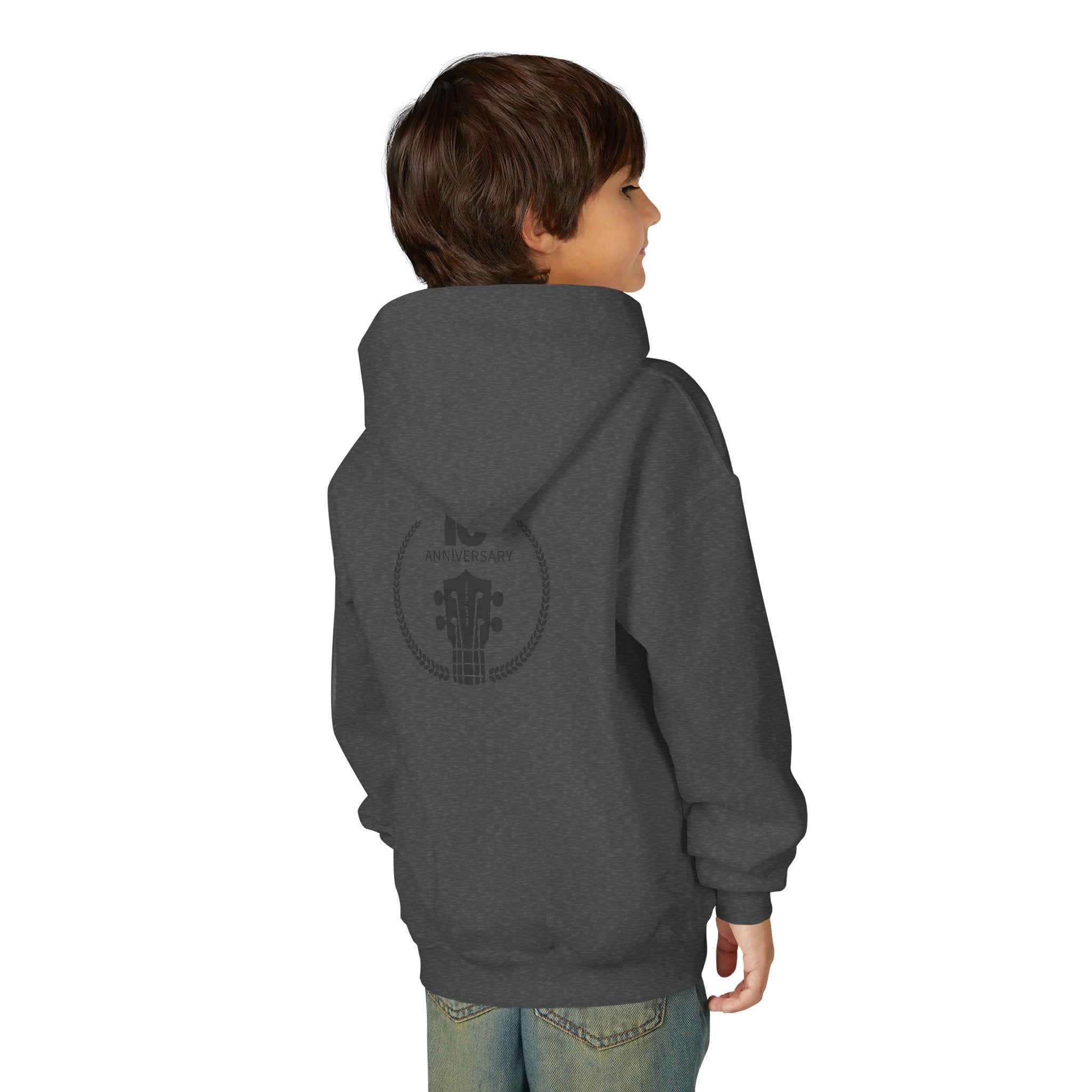 Uke Like The Pros 10th Anniversary Youth Hoodie - Black Logo