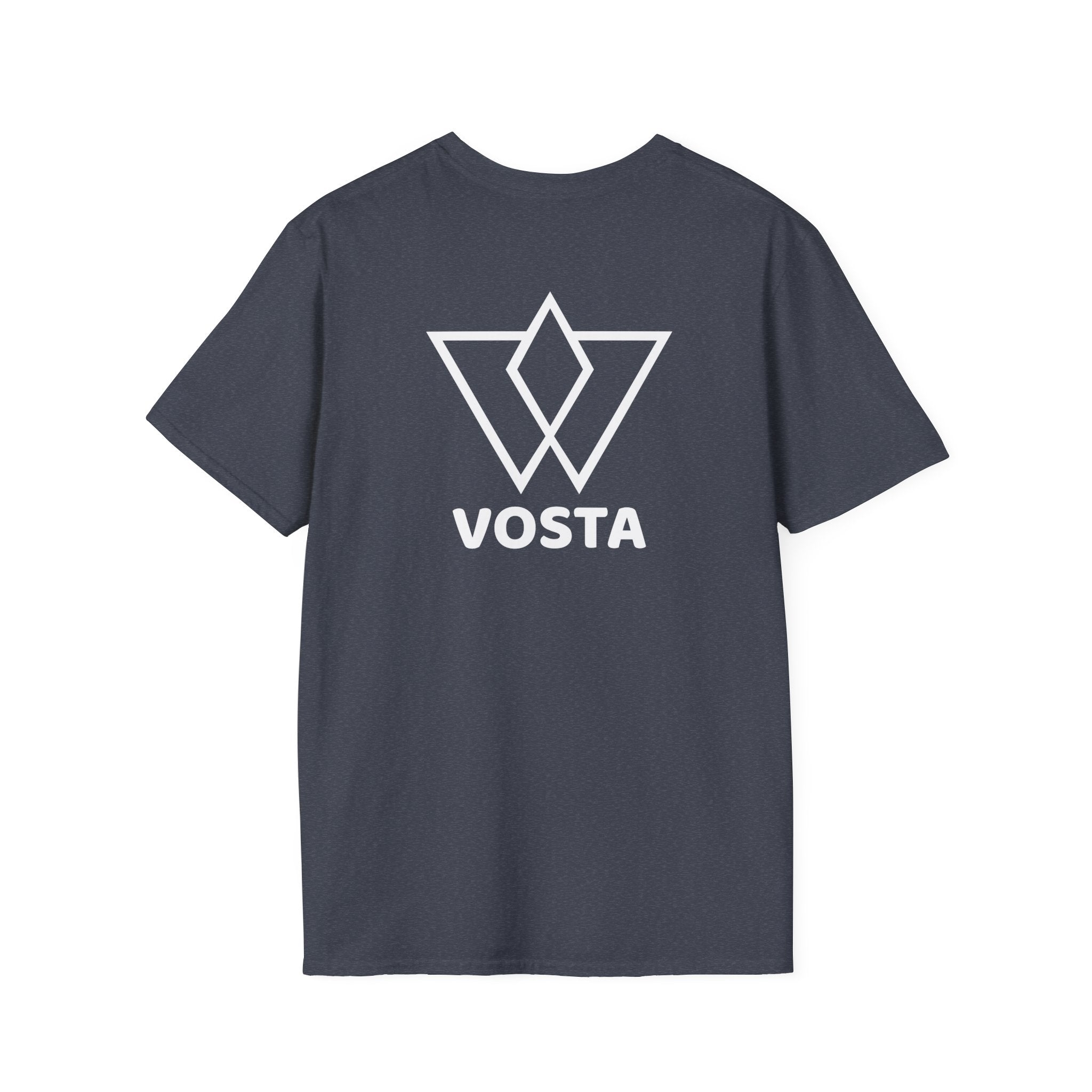 Vosta Black T-Shirt - Minimalist White Logo Tee