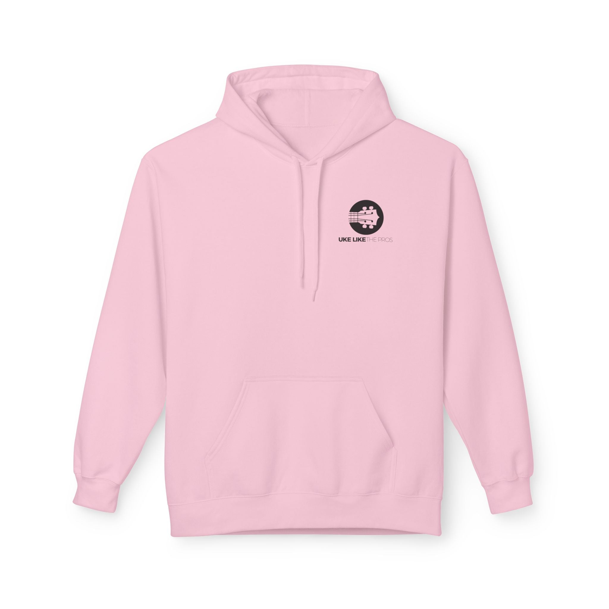 Uke Like The Pros Unisex Fleece Hoodie - Black Logo