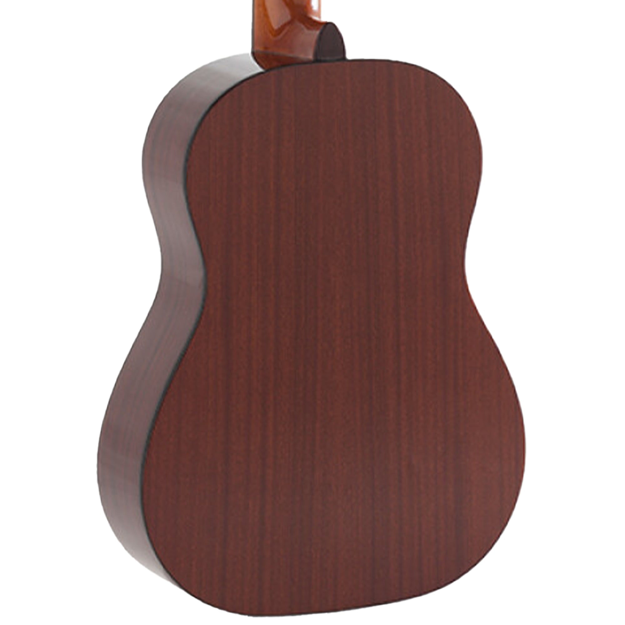 Back view of Admira Alba 1/2 guitar on a white background