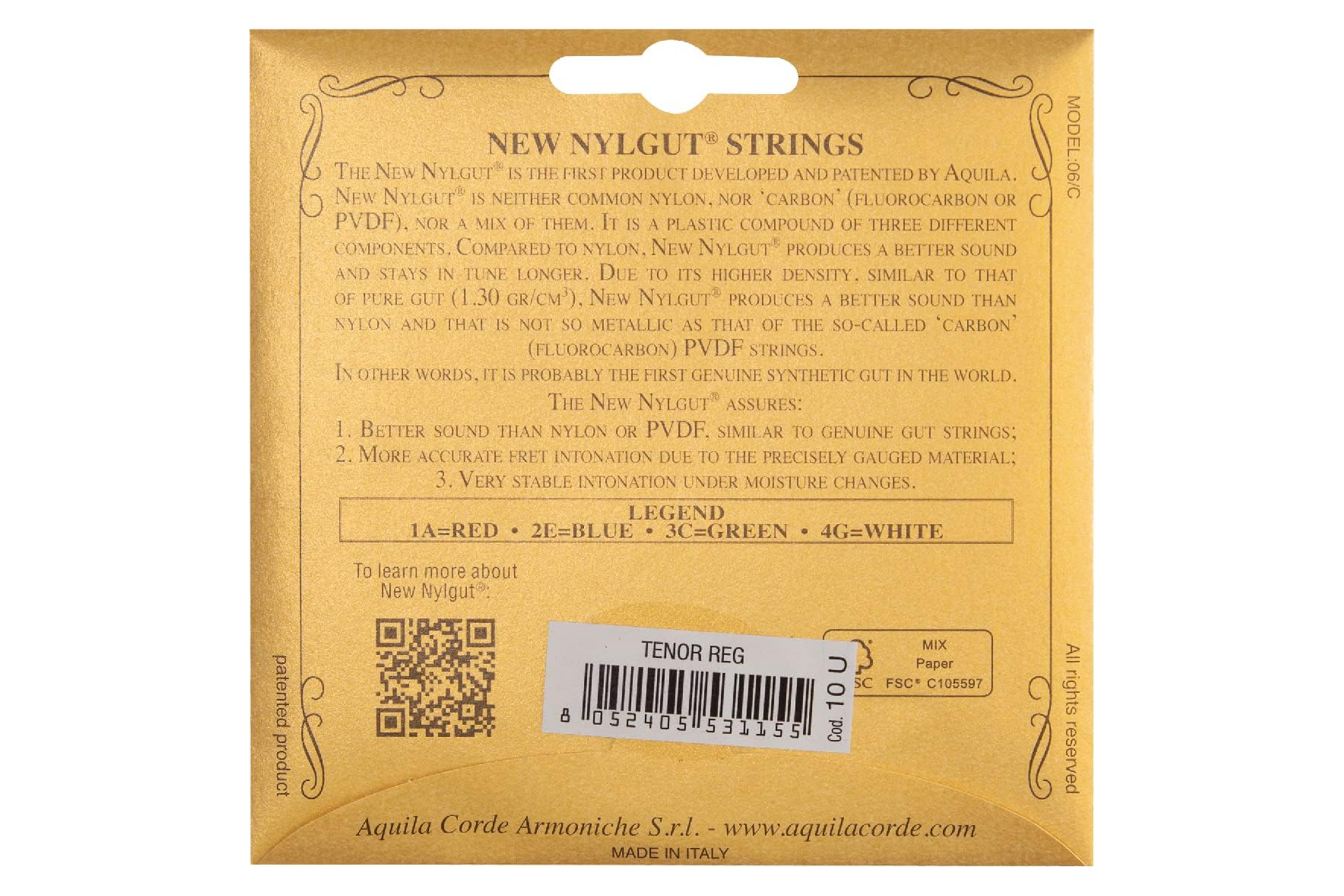 Aquila 10U New Nylgut Tenor Ukulele Strings - High G