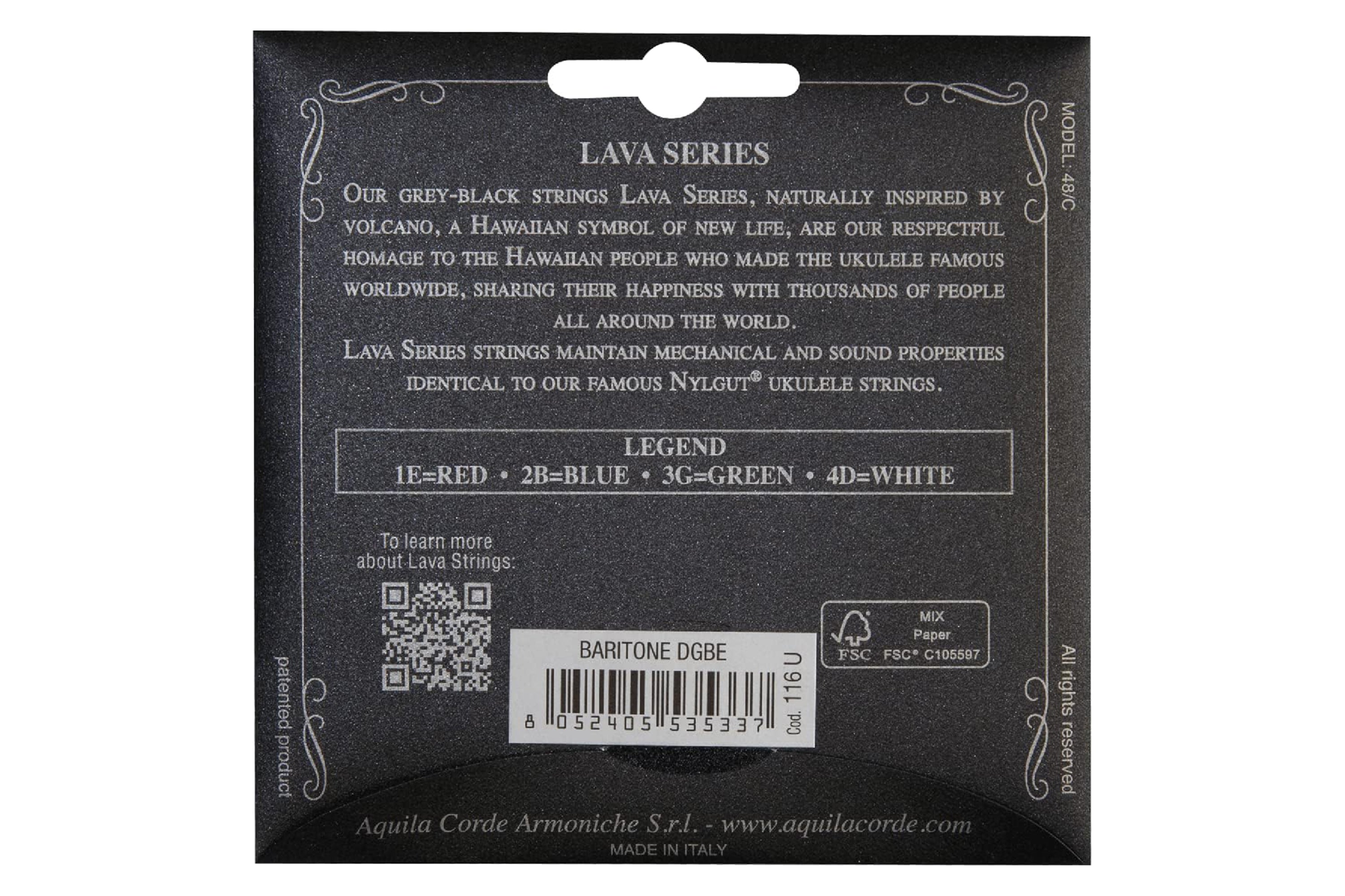 Aquila 116U Lava Series Ukulele Strings Baritone DGBE Tuning (High D)