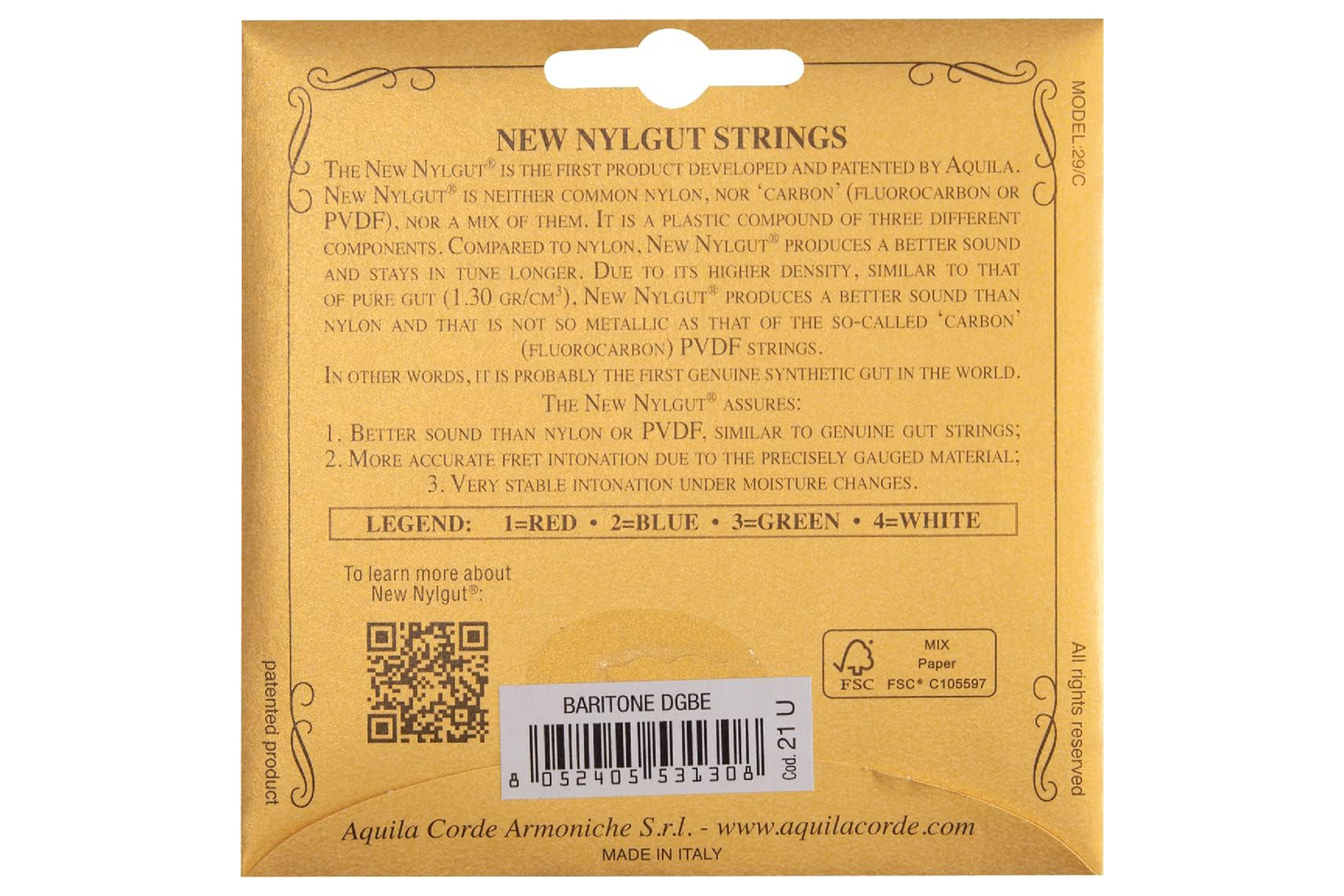 Aquila 21U New Nylgut Baritone Strings - Low D