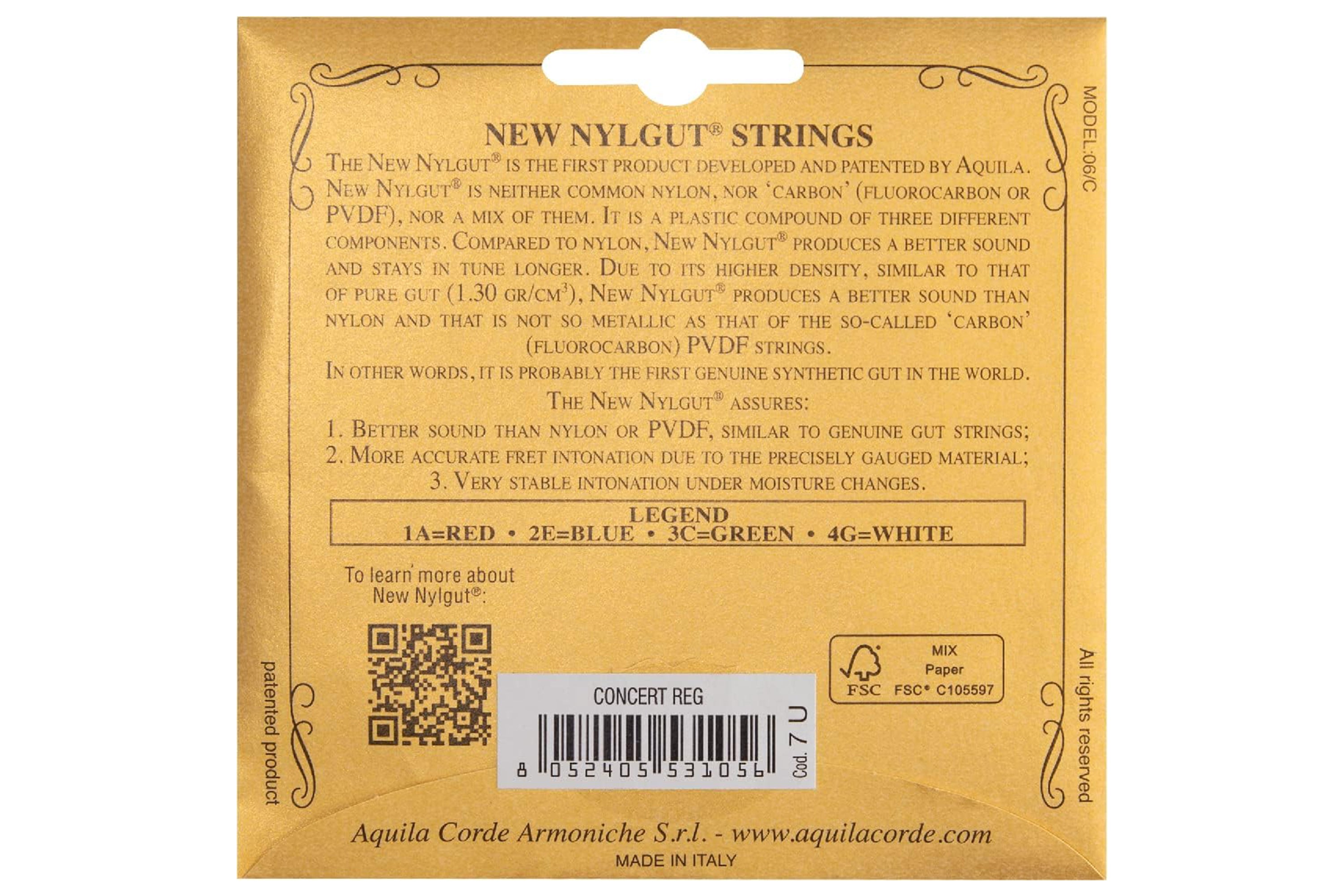 Aquila 7U New Nylgut Concert Ukulele Strings - High G