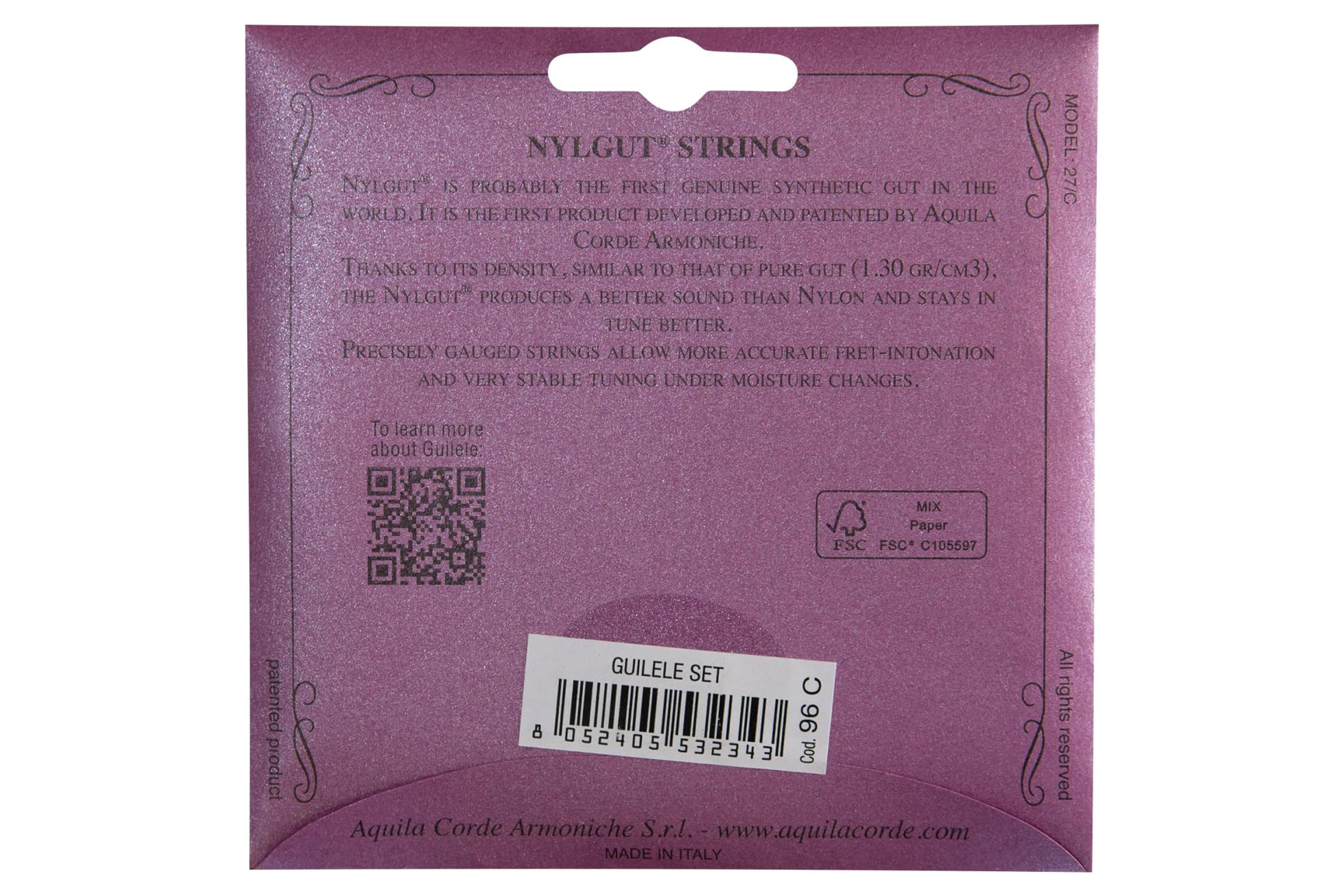 Aquila Nylgut Guilele Strings 96C Full Set of 6 Strings (A to A Tuning)