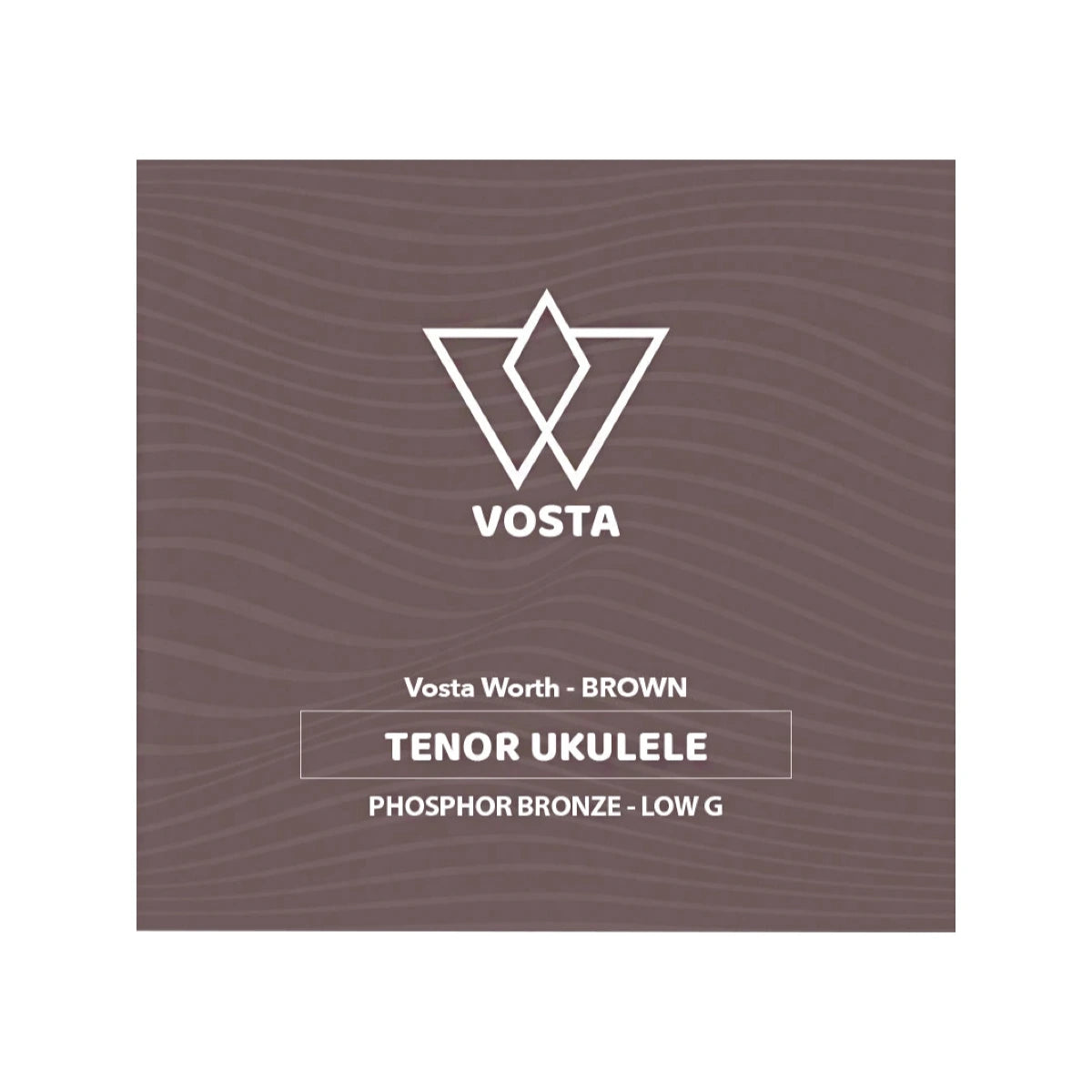 Worth Brown by Vosta phosphor bronze tenor ukulele strings, front of package, low G