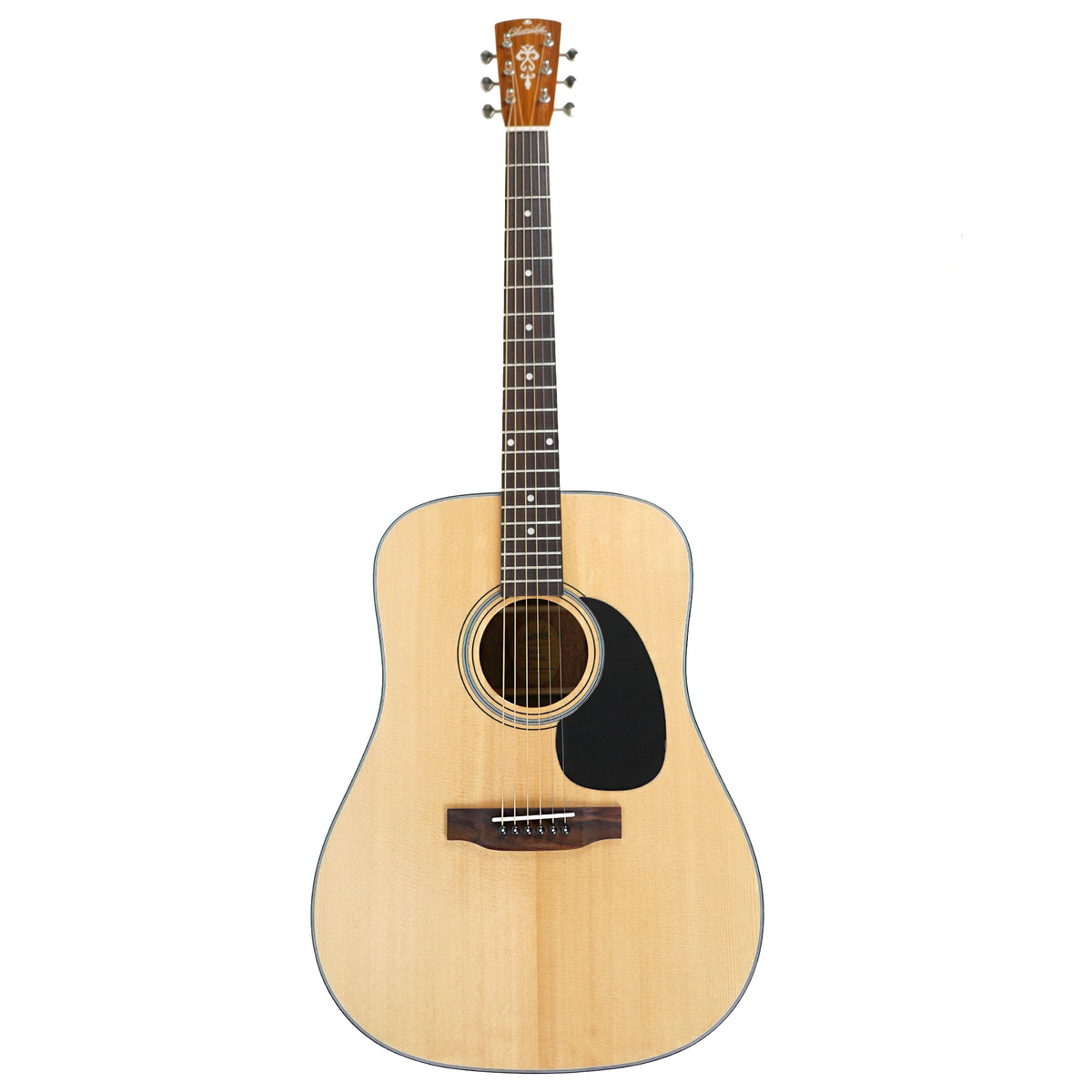 The full front view shows the classic dreadnought body and natural high-gloss finish of the Blueridge BR-40 Dreadnought Guitar.