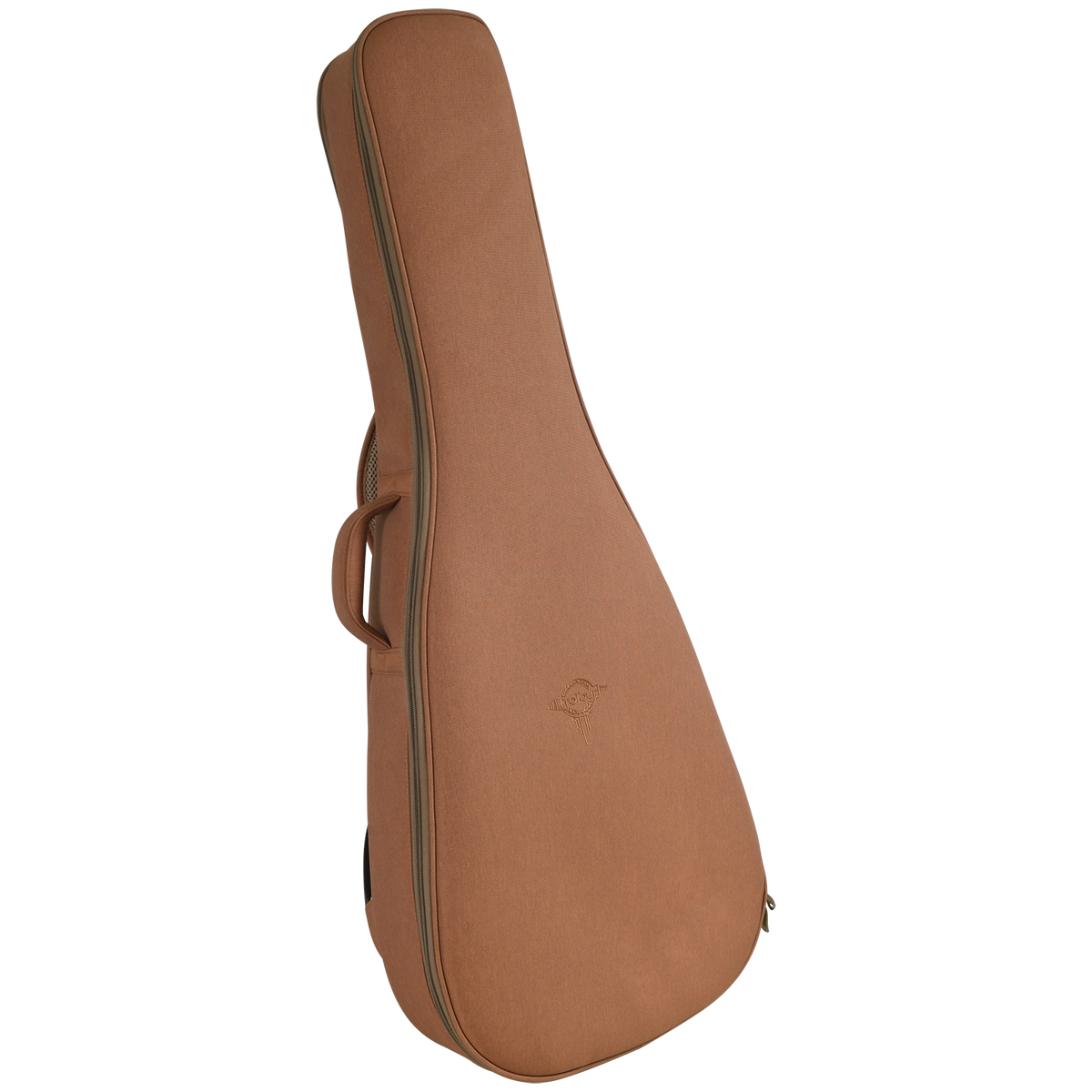 ProTour BV-1513 parlor guitar gig bag in salmon padded nylon, front view with the ProTour logo