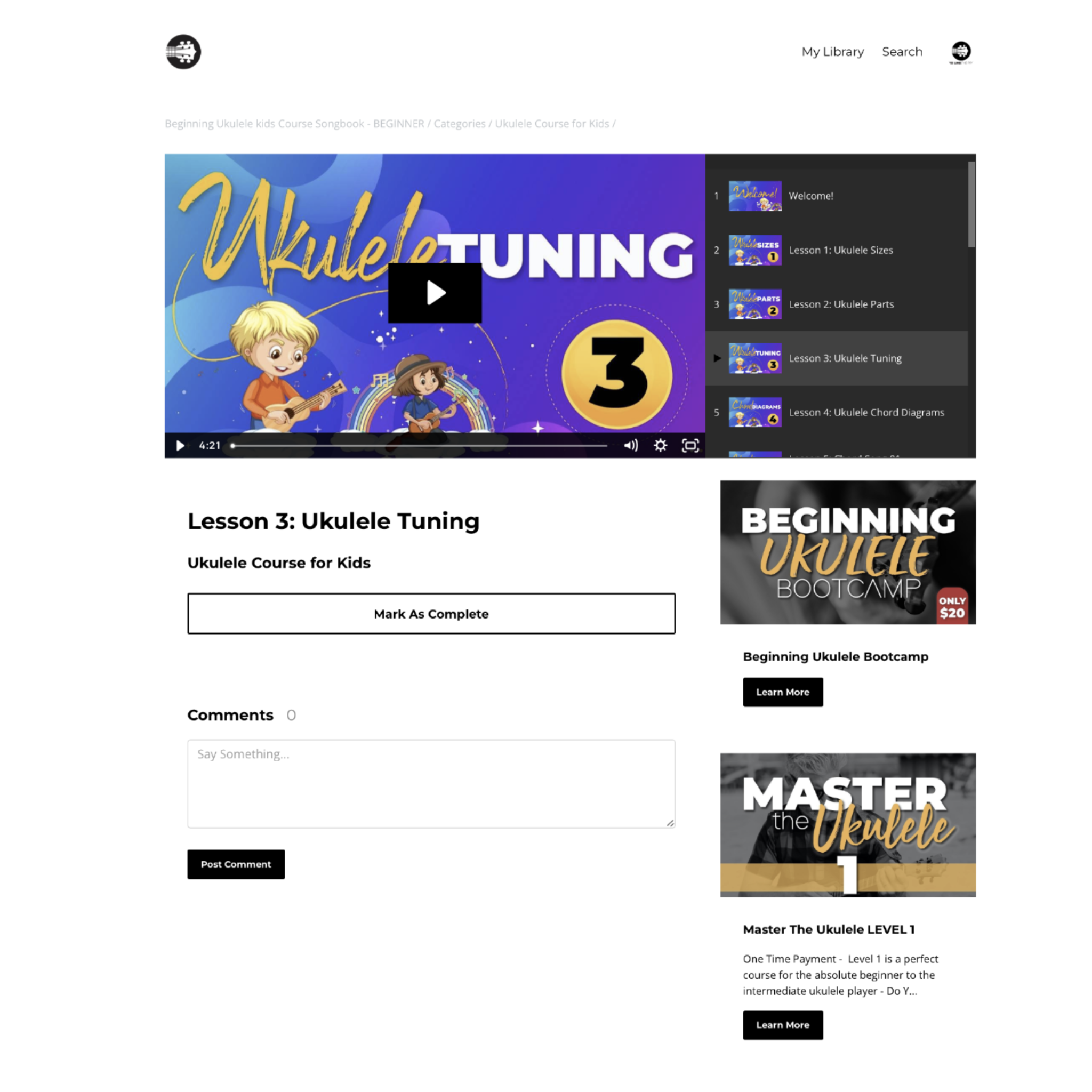 Beginning Ukulele Kids Course Songbook - Uke Like The Pros