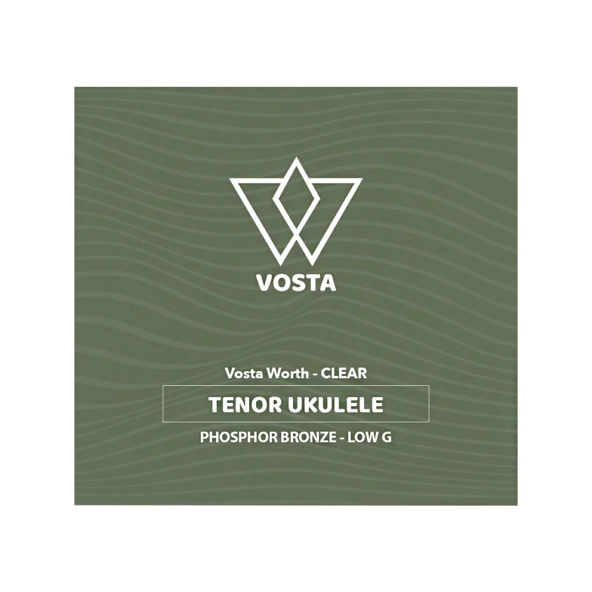 Worth Clear by Vosta phosphor bronze tenor ukulele strings, front of package, low G