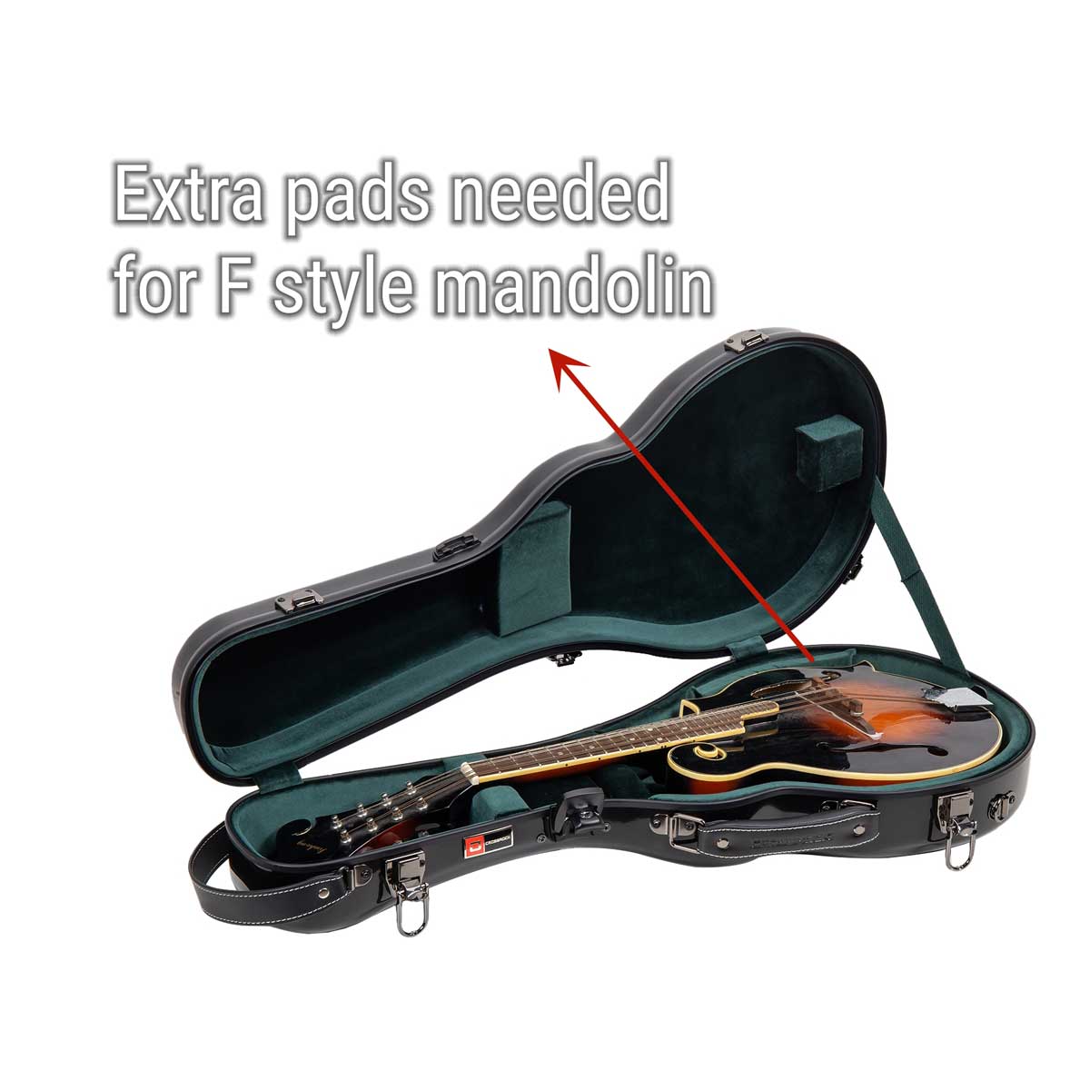 Crossrock CRF2020MAF Fiberglass A/F-Style Mandolin Case - Black