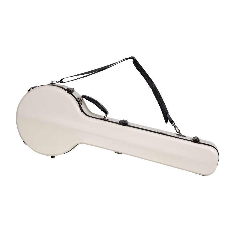 Crossrock CRF2020SOBJ Fiberglass Open-Back Tenor Banjo Case - Milky White