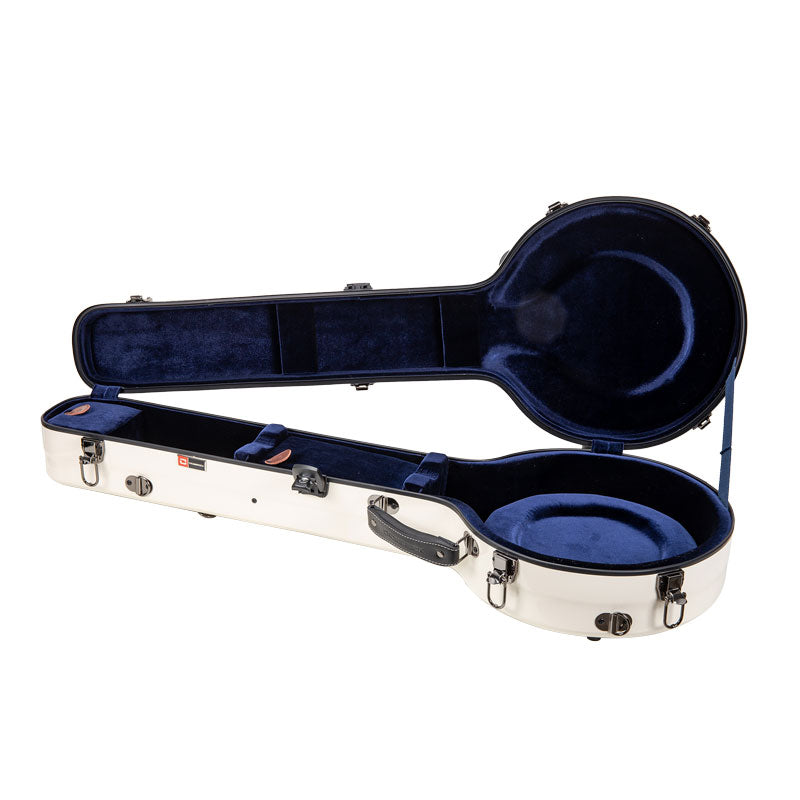 Crossrock CRF2020SOBJ Fiberglass Open-Back Tenor Banjo Case - Milky White