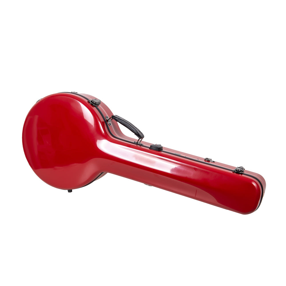 Crossrock Red fiberglass banjo case, alternate view