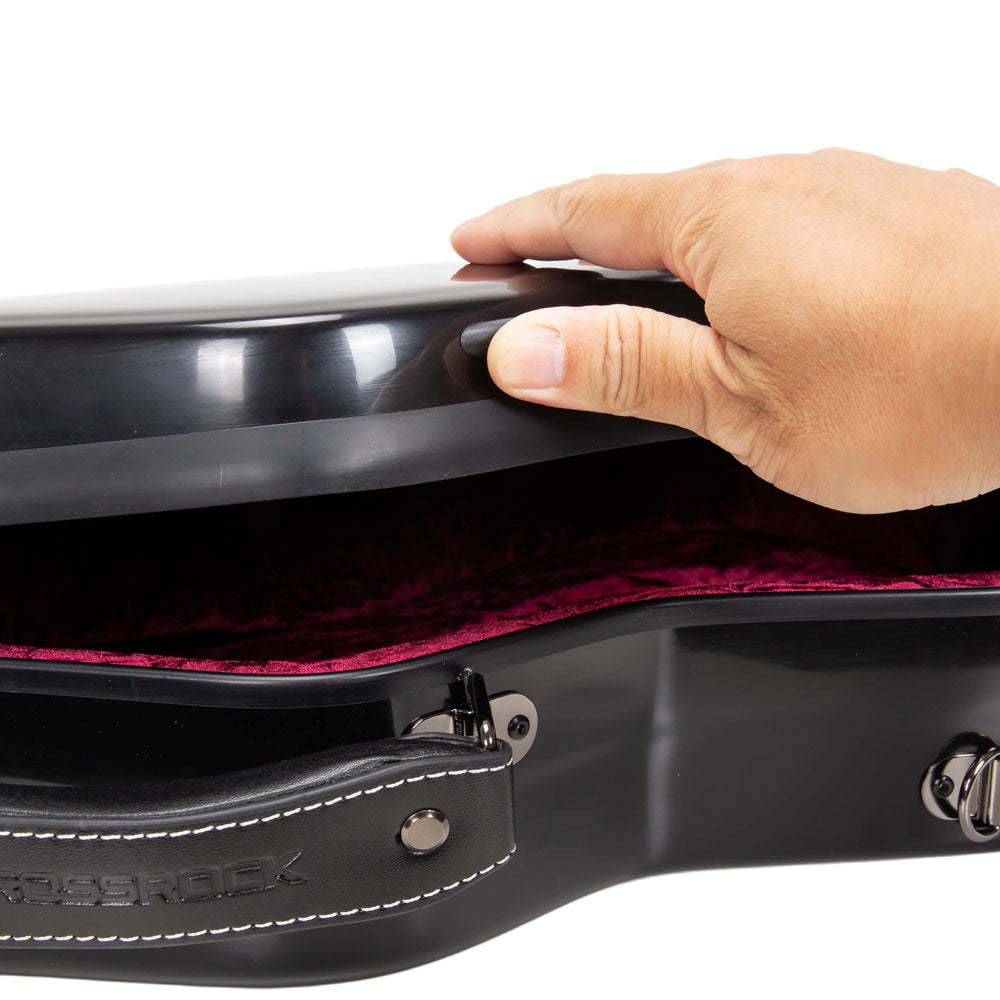 Crossrock CRF2030BU Fiberglass Baritone Ukulele Case - Black