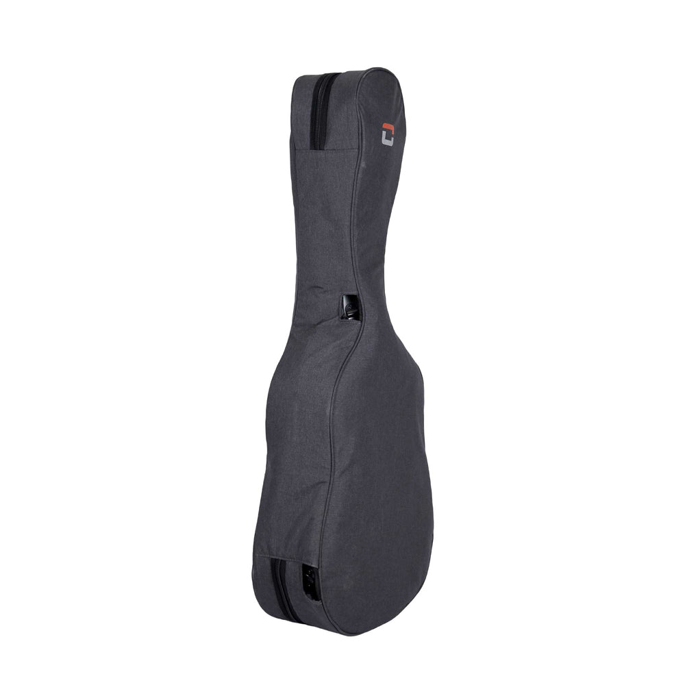 Crossrock CRF6000DGC case cover standing upright, side view showing the zipper and the window for the case handle