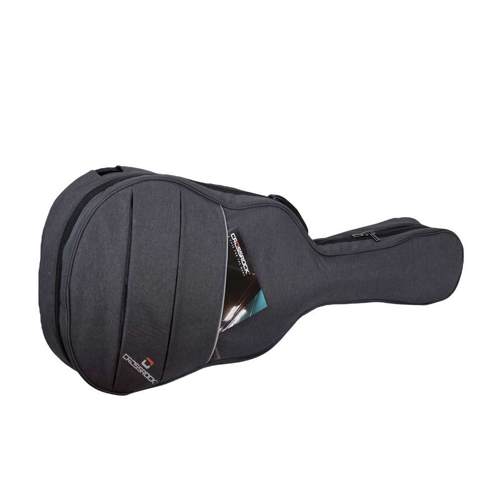 Crossrock CRF6000DGC case cover lying flat with sheet music tucked into the large front pouch