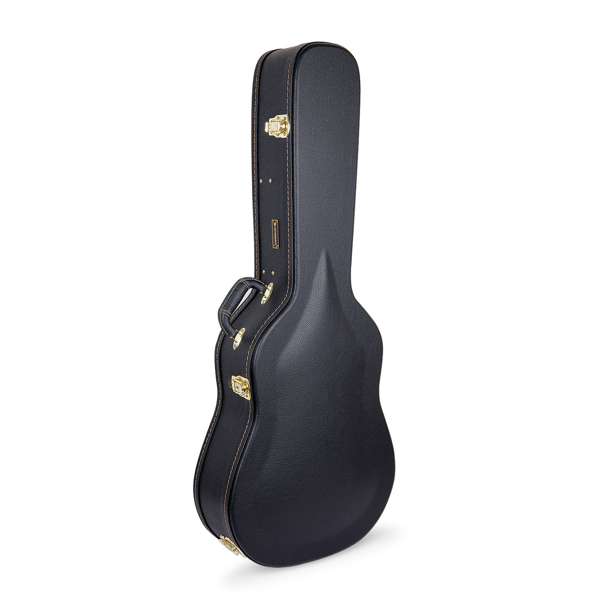 Crossrock CRW620D black wood jumbo dreadnought guitar case, main view.