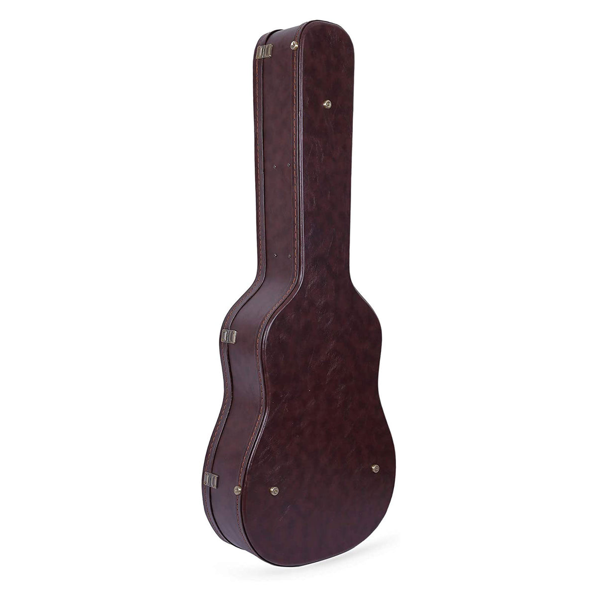 Crossrock CRW620D brown wood jumbo dreadnought guitar case, back view.