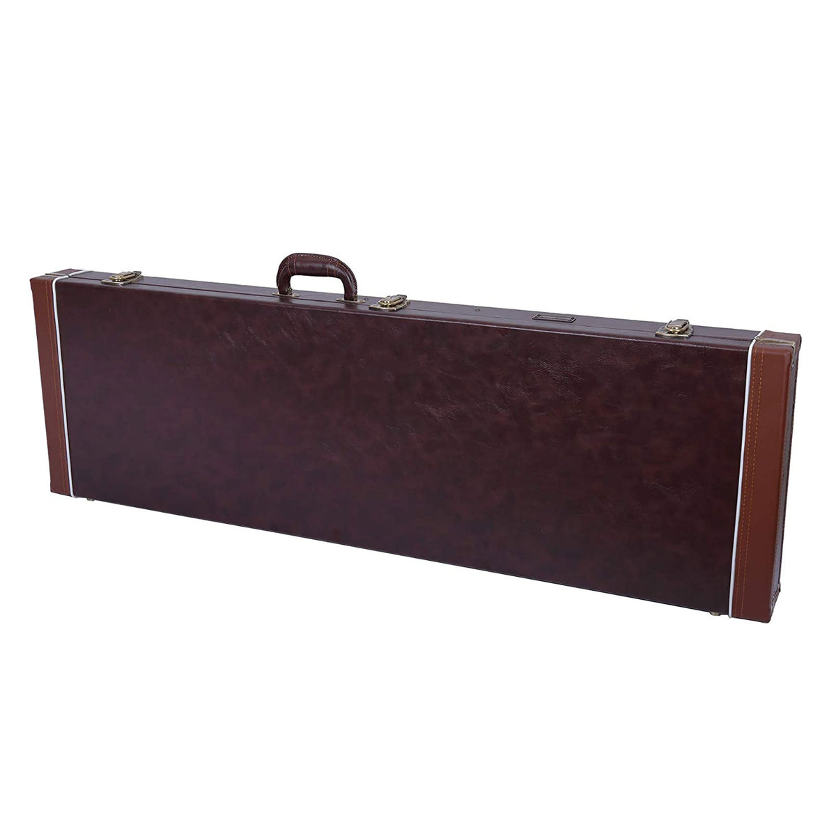 Crossrock CRW620B brown wood Precision/Jazz style electric bass case, interior view.