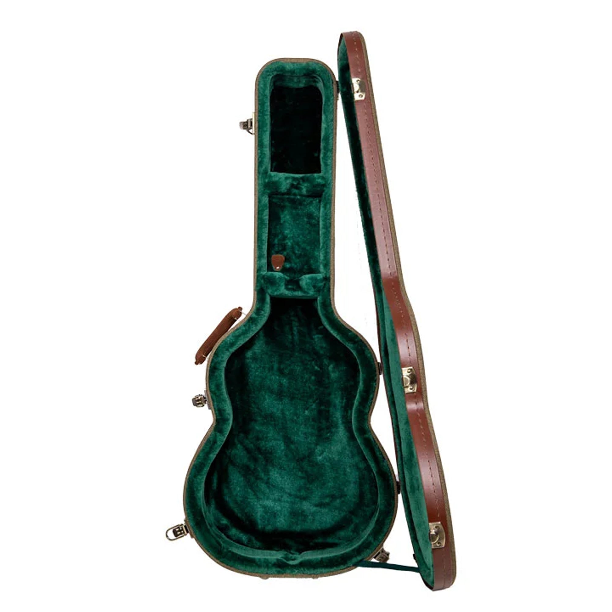 Crossrock CRW720C Vintage Wooden Classical Guitar Case - Olive-Green
