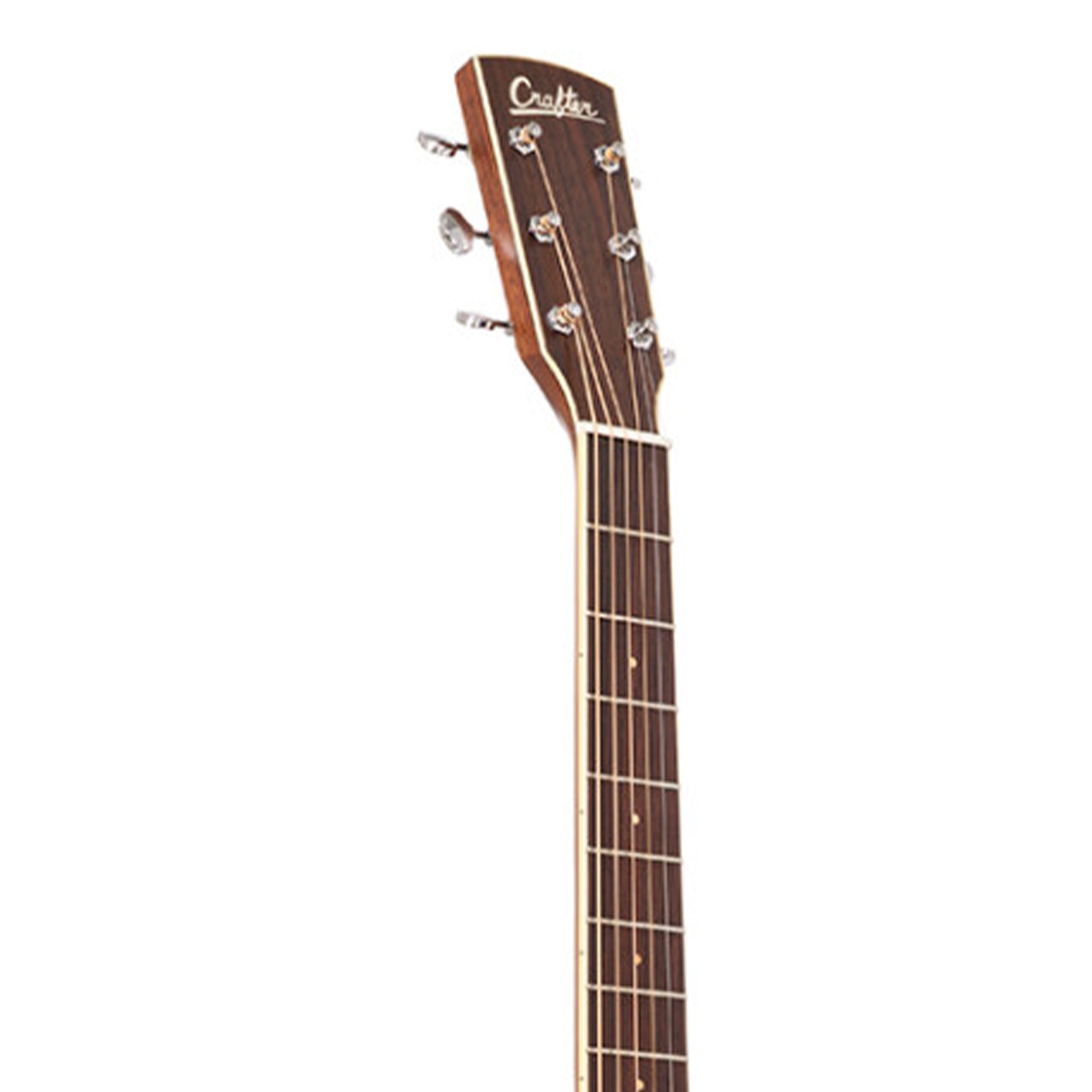front of the headstock and neck