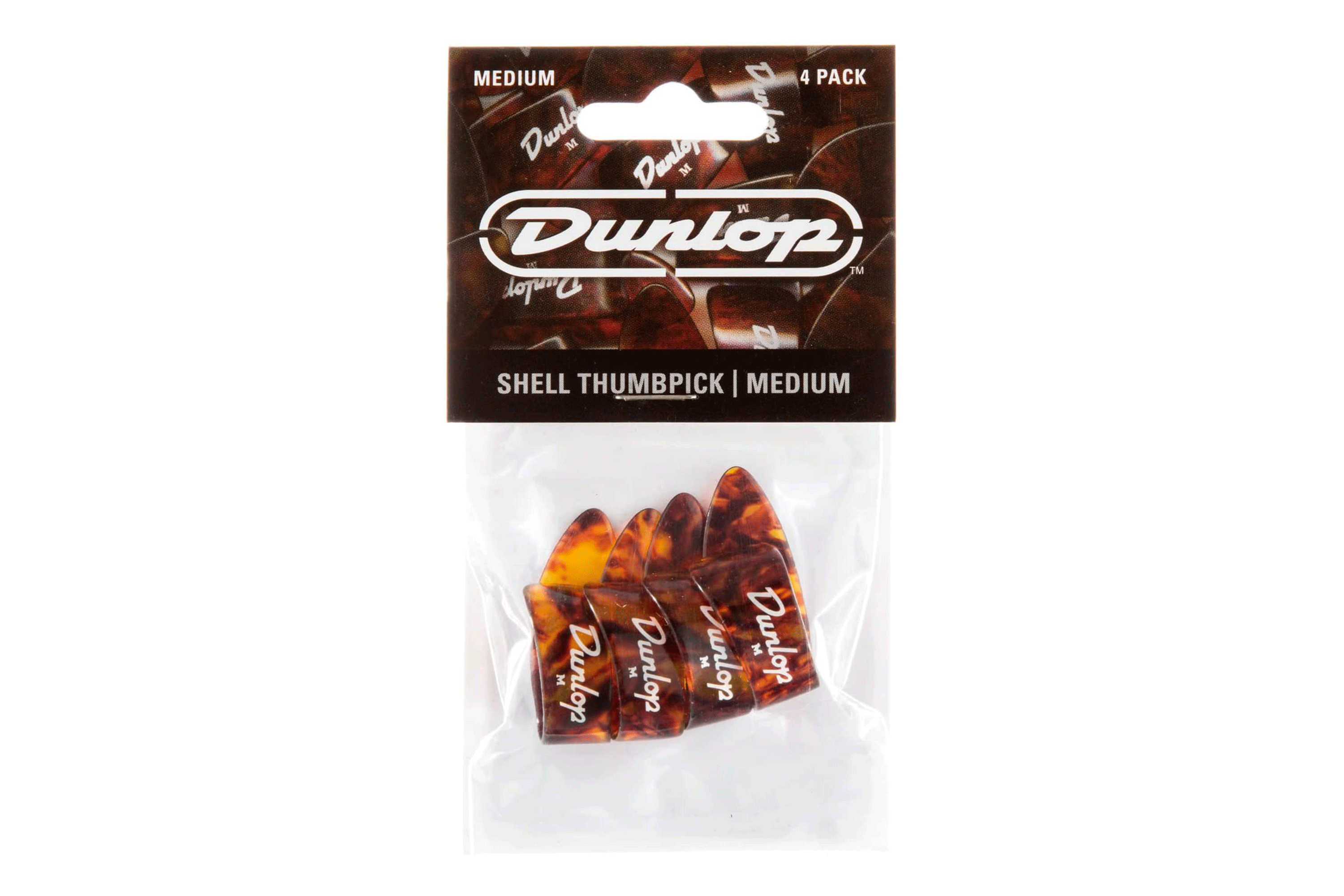 Dunlop 9022P Medium Shell Plastic Thumbpicks 4 PACK